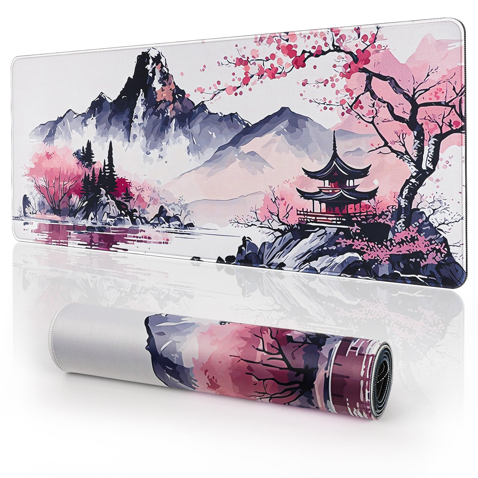 EFISH Japanische Gaming Mauspad XXL 800 x 300 mm Großes Mauspad Vernähte Kanten Wasserdicht Anti-Rutsch für PC, MacBook,Laptop Verbessert Präzision und Geschwindigkei.(Y26) Mauspads Y26 Angebot bei HelloDeals