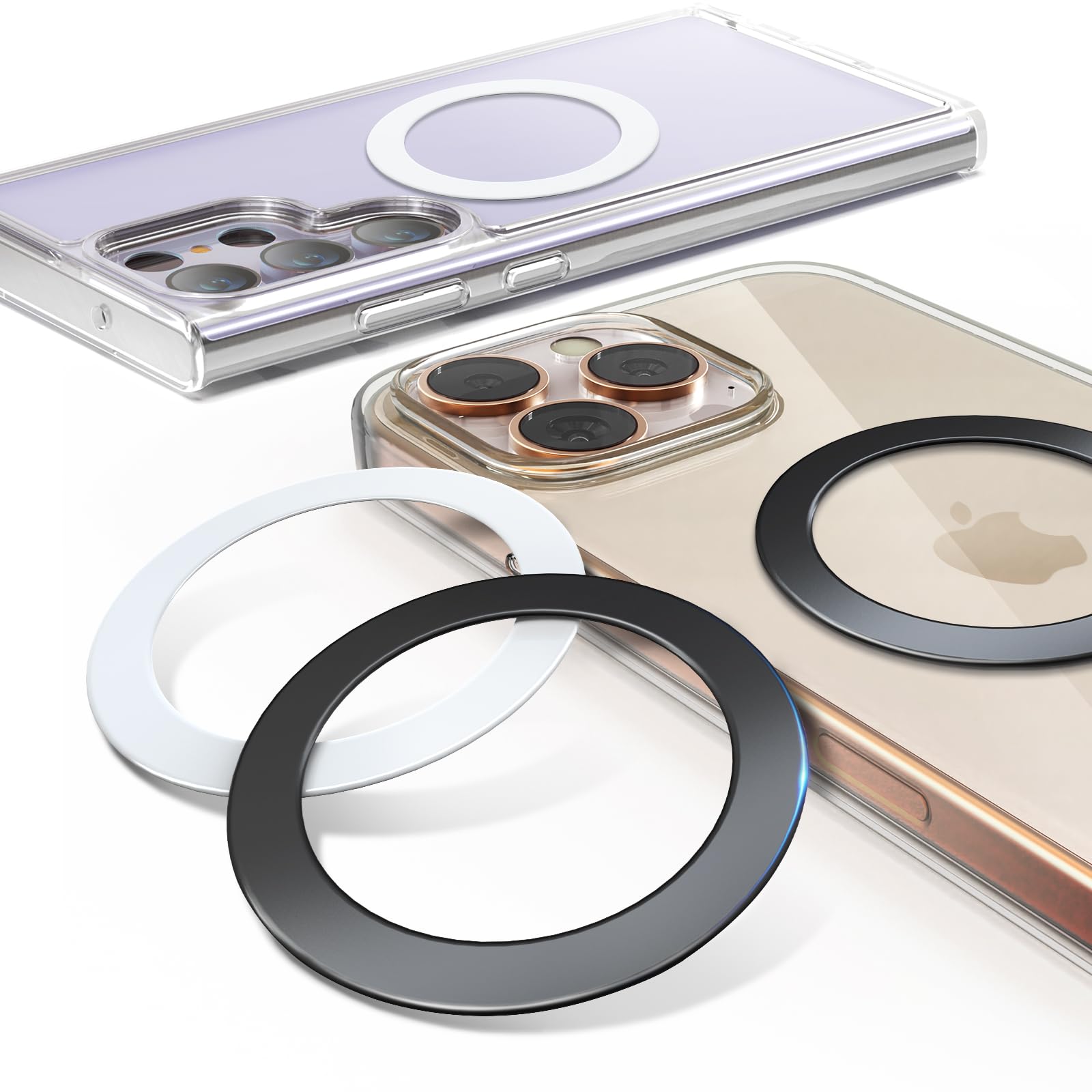 volport MagSafe Ring Aufkleber, Extra Stark Ultra Dünn (0,3 mm) Magnetring für Handyhülle, Universal Selbstklebende Metallring mit 3M Kleber für Magsafe Zubehör iPhone Samsung Google Pixel, 4 Stück Angebot bei HelloDeals