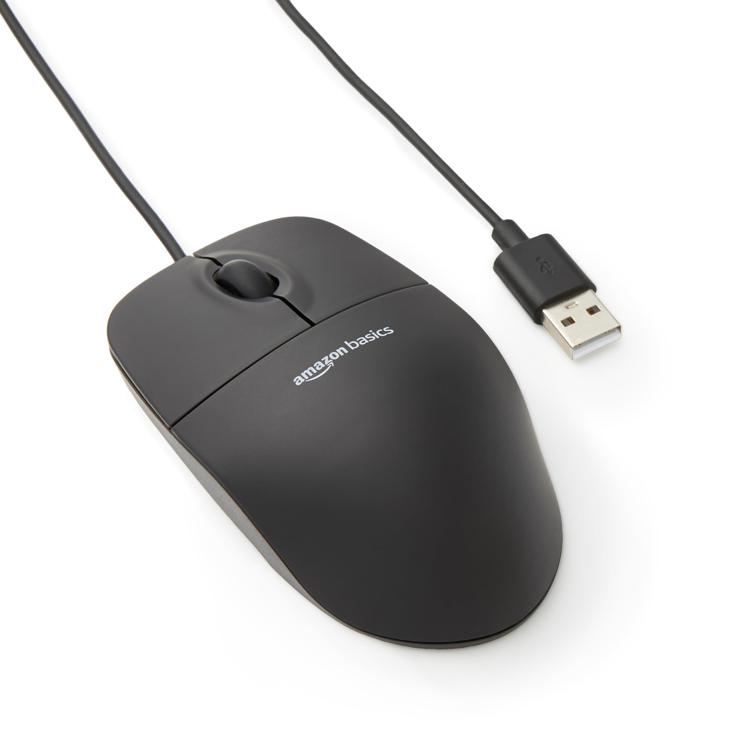 Amazon Basics Optische Maus mit 3 Tasten und USB-Anschluss für Windows und Mac OS X, 1 Stück, Schwarz Angebot bei HelloDeals