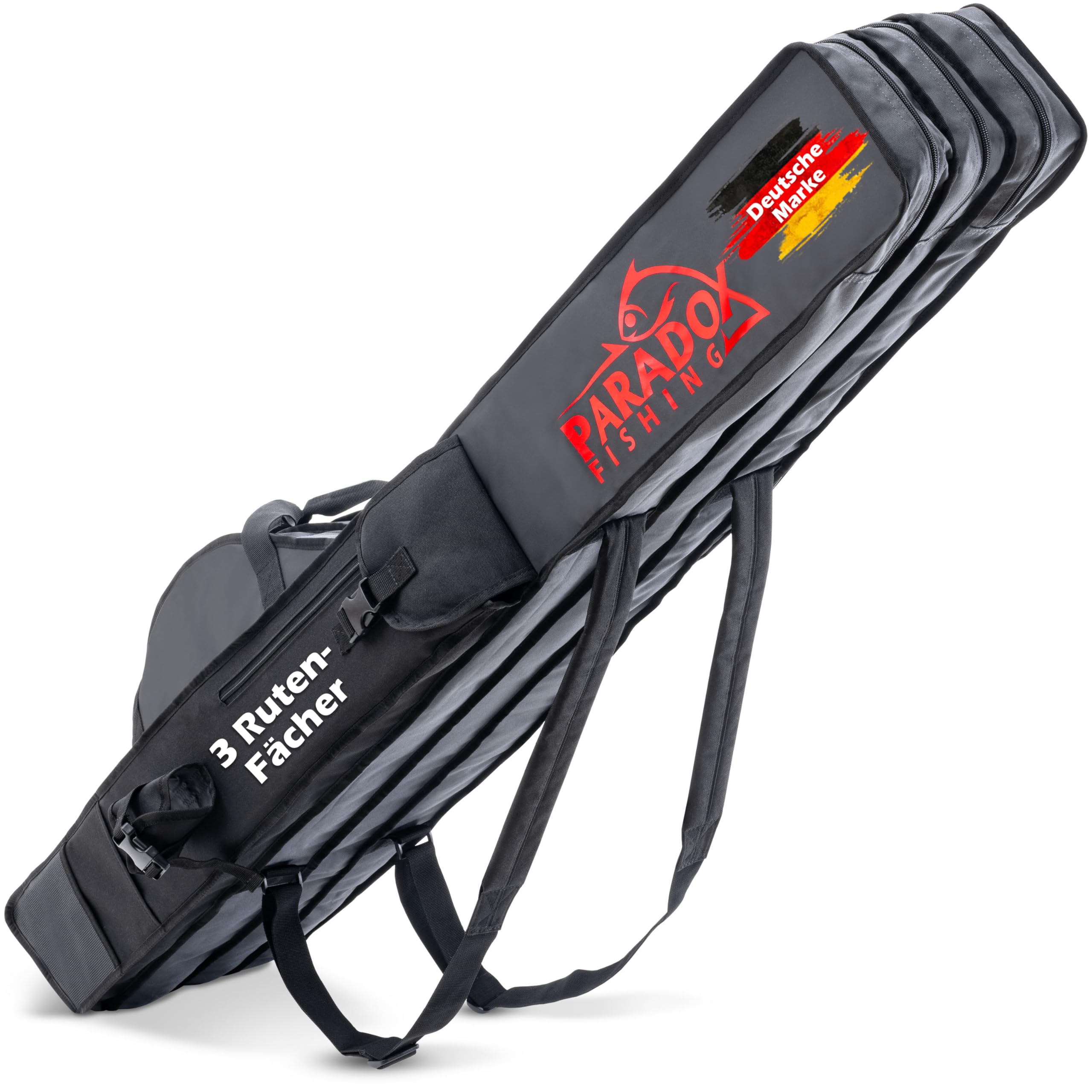 Paradox Fishing Rutentasche 2/3/4 Fächer I 120cm/130cm/150cm/160cm/190cm I Angeltasche Rutentasche Rutenfutteral Angeltasche - Angelrutentasche 160cm 3 Fächer Angebot bei HelloDeals