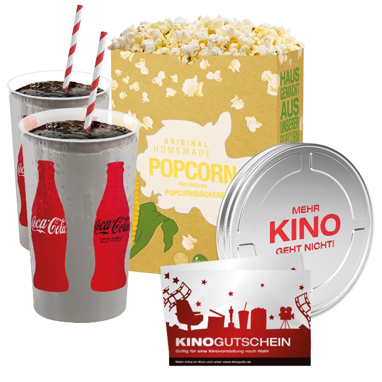 KINOPOLIS 2D Geschenkfilmdose : Kino zum Verschenken mit 2X Kinogutscheinen sowie Gutscheinen für 2X Softdrinks und 1x Snack-Gutschein für jeden Anlass als Erlebnisgeschenk Angebot bei HelloDeals