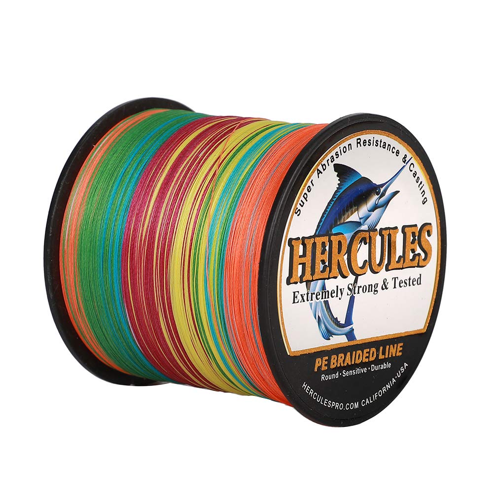 Hercules Super Cast 100m - 2000m 109-2196 Yards Geflochtene Angelschnur 6lb - 100lb Test für Salzwasser Süßwasser PE Geflecht Fischdraht Superline 4 Stränge Mehrfarbig 20lb/ 0.20mm/ 1000m (1094yds) Angebot bei HelloDeals