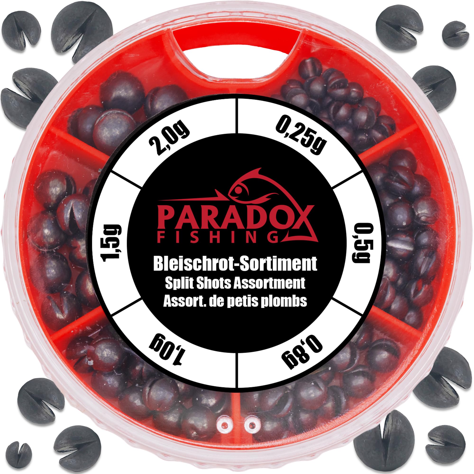 Paradox Fishing Bleischrot - Angelblei Blei Angelzubehör Schrotblei - Posen Angeln Schrotblei Set grob 0,25g-2,0g Angebot bei HelloDeals
