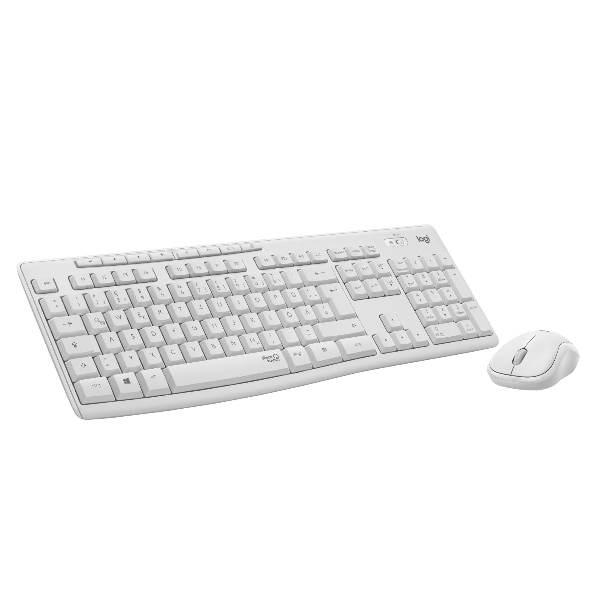 Logitech MK295 kabelloses Tastatur-Maus-Set mit SilentTouch-Technologie, Shortcut-Tasten, optischer Spurführung, Nano USB-Empfänger, verzögerungsfreier Drahtlosverbindung, QWERTZ layout- Weiß Angebot bei HelloDeals