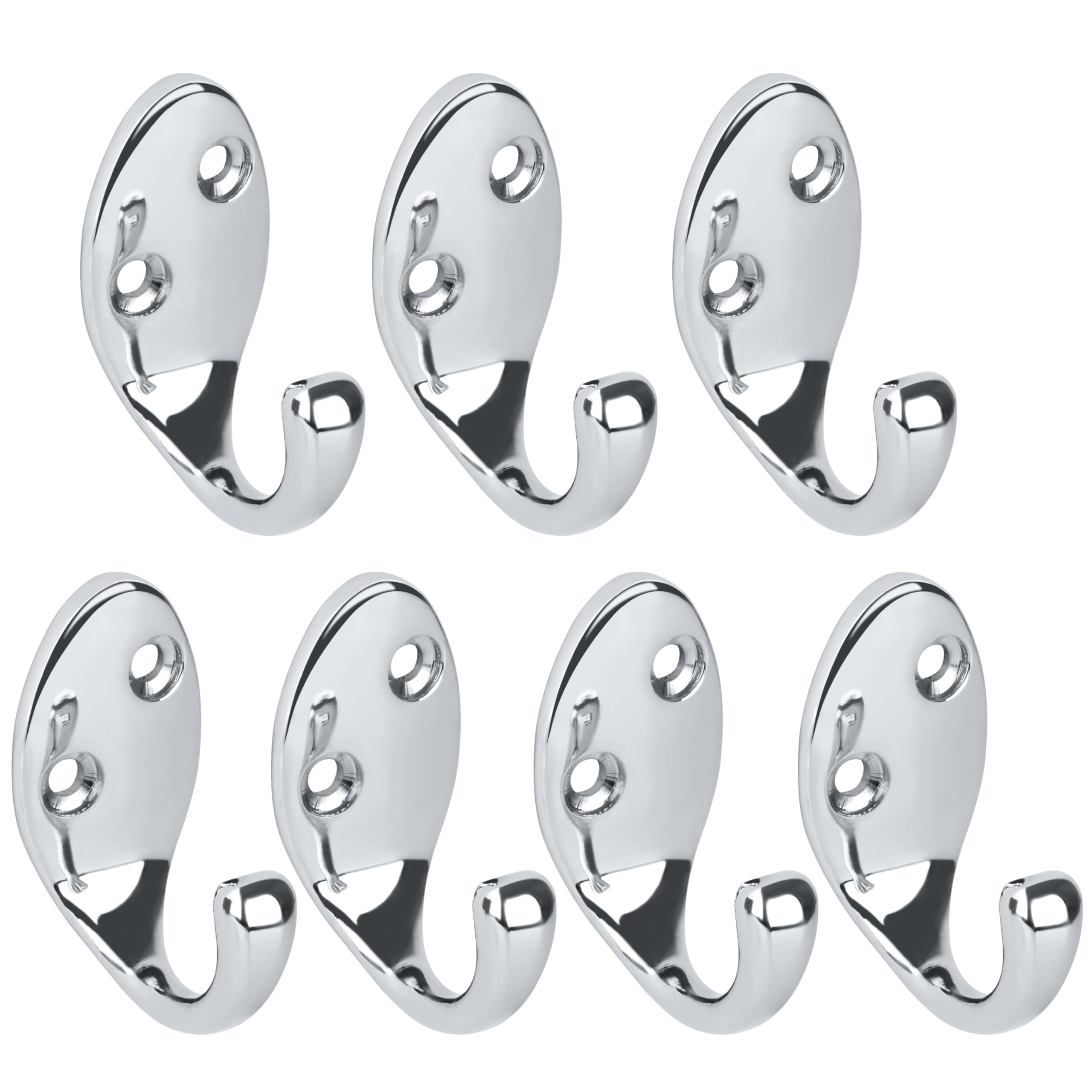 RICOO 7 x Garderobenhaken Silber Kleiderhaken Wand MH014-S7 Haken zum Einhängen Metallhaken Wandgarderobe Bademantel- & handtuchhaken zum Bohren Badhaken Badezimmerhaken Jakenhaken Angebot bei HelloDeals