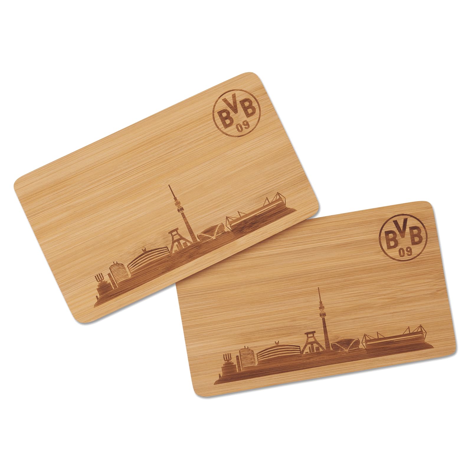 Borussia Dortmund Unisex – Erwachsene Frühstücksbrettchen-Holz-2er Set Brettchen, holzfarbend, One Size Angebot bei HelloDeals