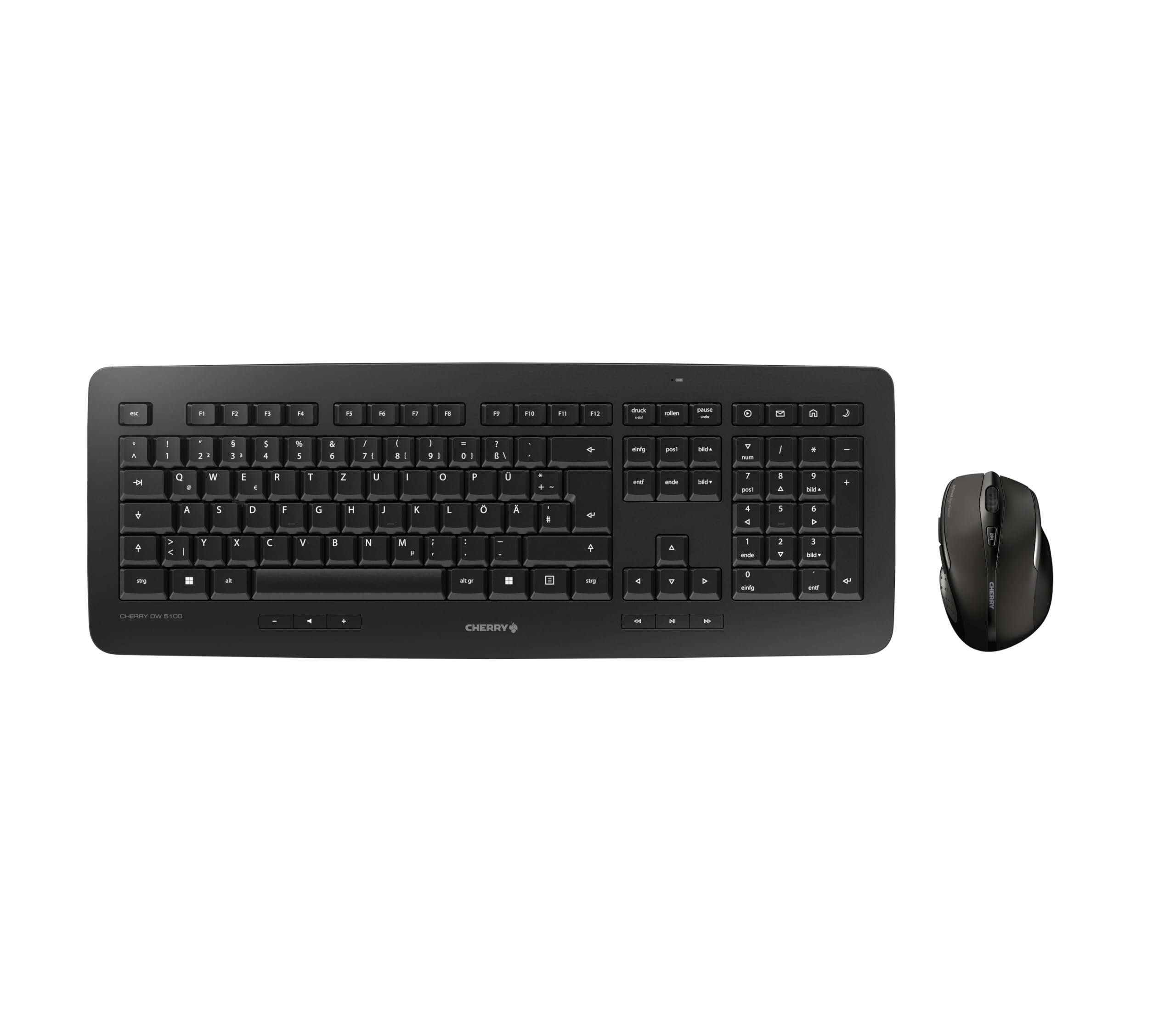 CHERRY DW 5100, Kabelloses Tastatur-Maus-Set, Deutsches Layout (QWERTZ), 2,4 GHz Funk, Plug & Play, Ergonomische Rechtshändermaus, Batteriebetrieben, Schwarz Deutsches Layout - QWERTZ Angebot bei HelloDeals