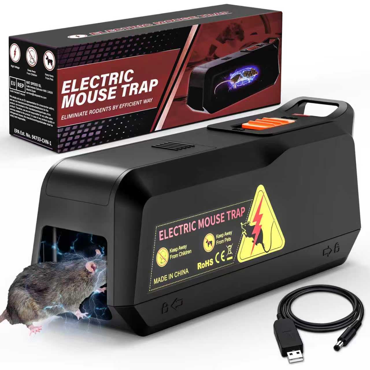 Elektrische Mausefalle, Rattenfalle Elektrisch Eine Hochspannung von 1800 V tötet Mäuse sofort und schmerzlos, Mausefalle für Drinnen, Küche - Wirksam für Kleine Mäuse Angebot bei HelloDeals