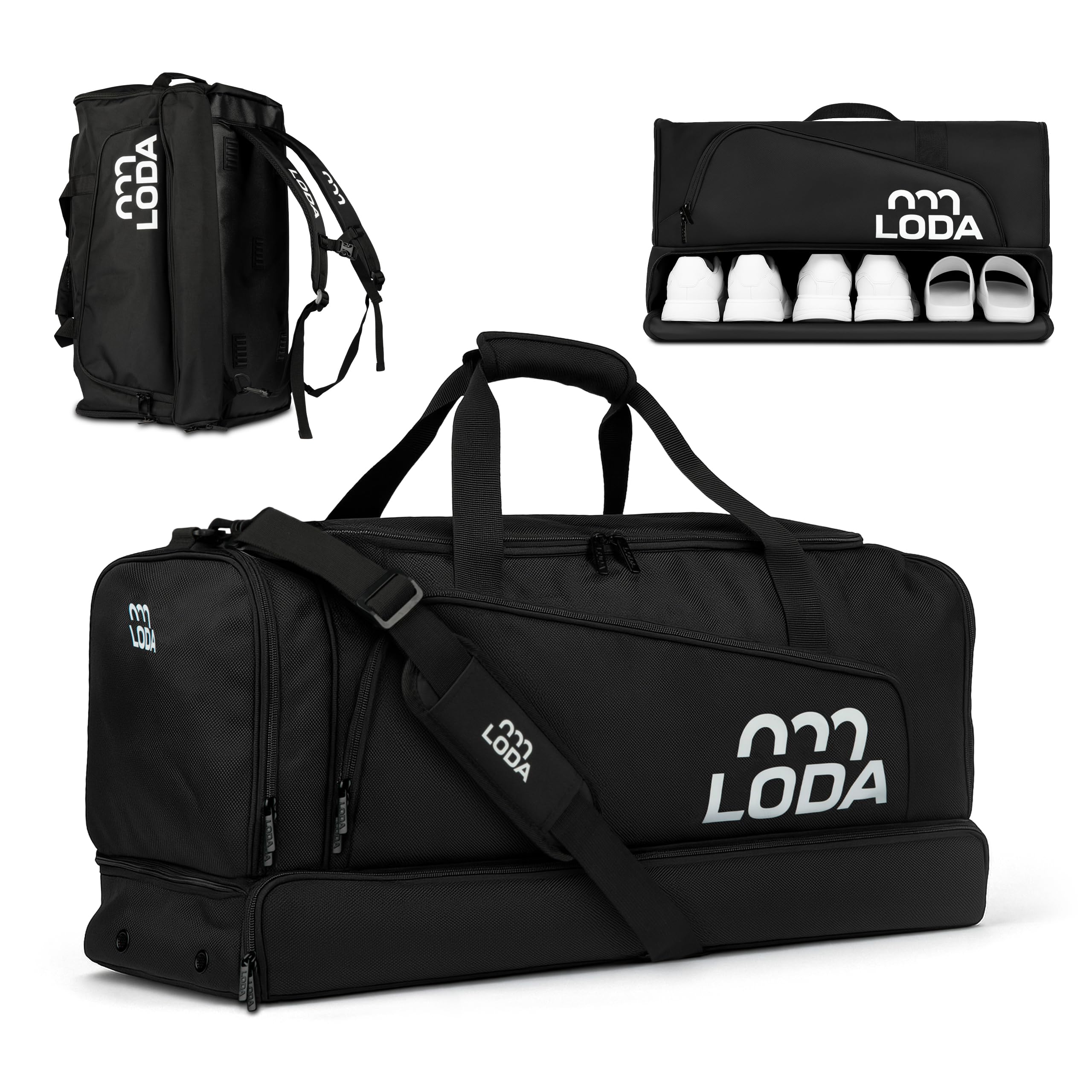 LODA Team (68L) - Sporttasche mit Schuhfach, Nassfach, Rucksackfunktion & Wertsachenfach - Perfekte Fußball-, Handball-, Trainings-, oder Fitnesstasche - Tasche für Sport, Reisen & Freizeit Angebot bei HelloDeals