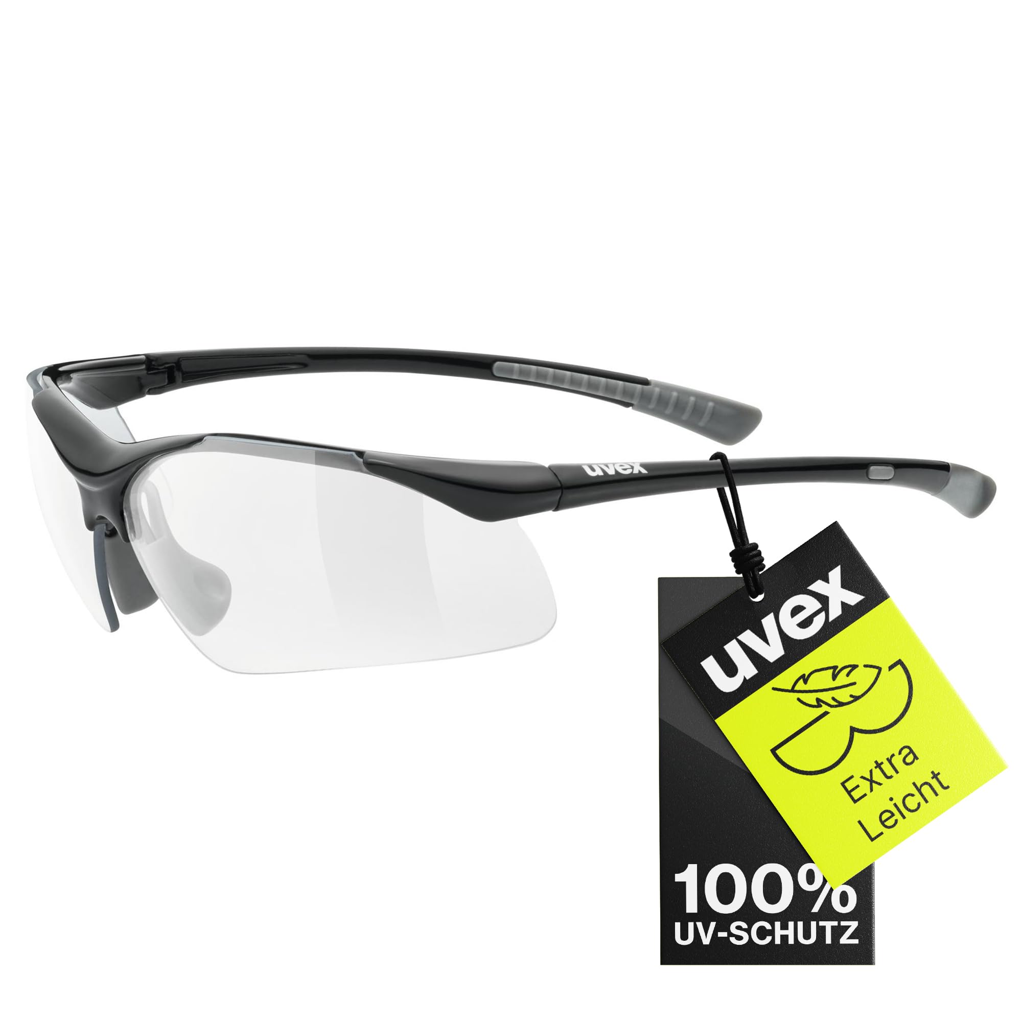 uvex Unisex Sportstyle 223 Sportbrille (1er Pack) Einheitsgröße Black Grey/Clear Angebot bei HelloDeals