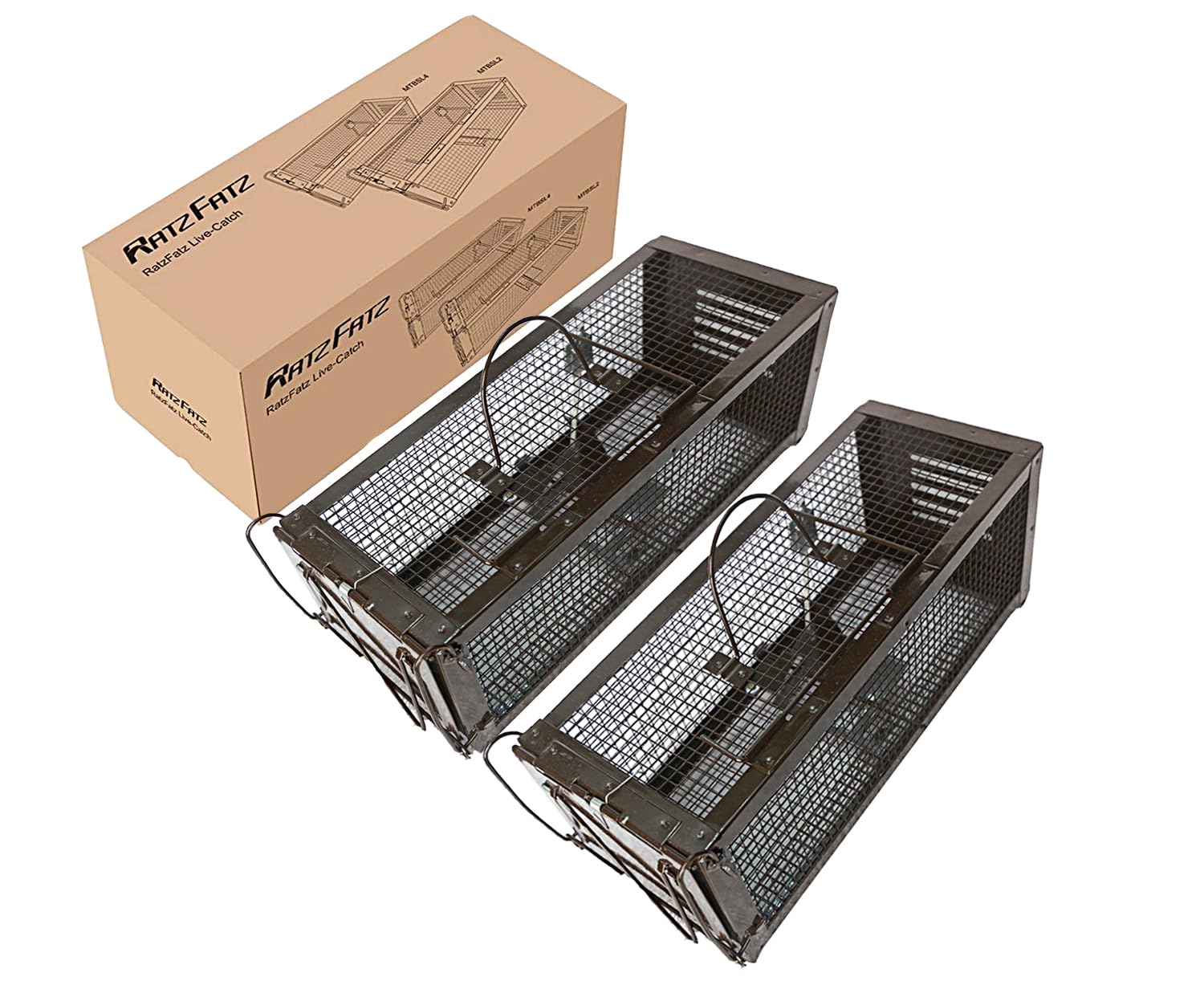 RatzFatz® 2X Lebendfalle Mausefalle, Rattenfalle, ● Sieger 2021 ● XXL, Profi, Garten & Haus, Tierfalle Set, ua Hasen & Hamster, Sensibilität einstellbar, Mehrfach, Lebend, Jagd, Käfig 2x Braun Angebot bei HelloDeals