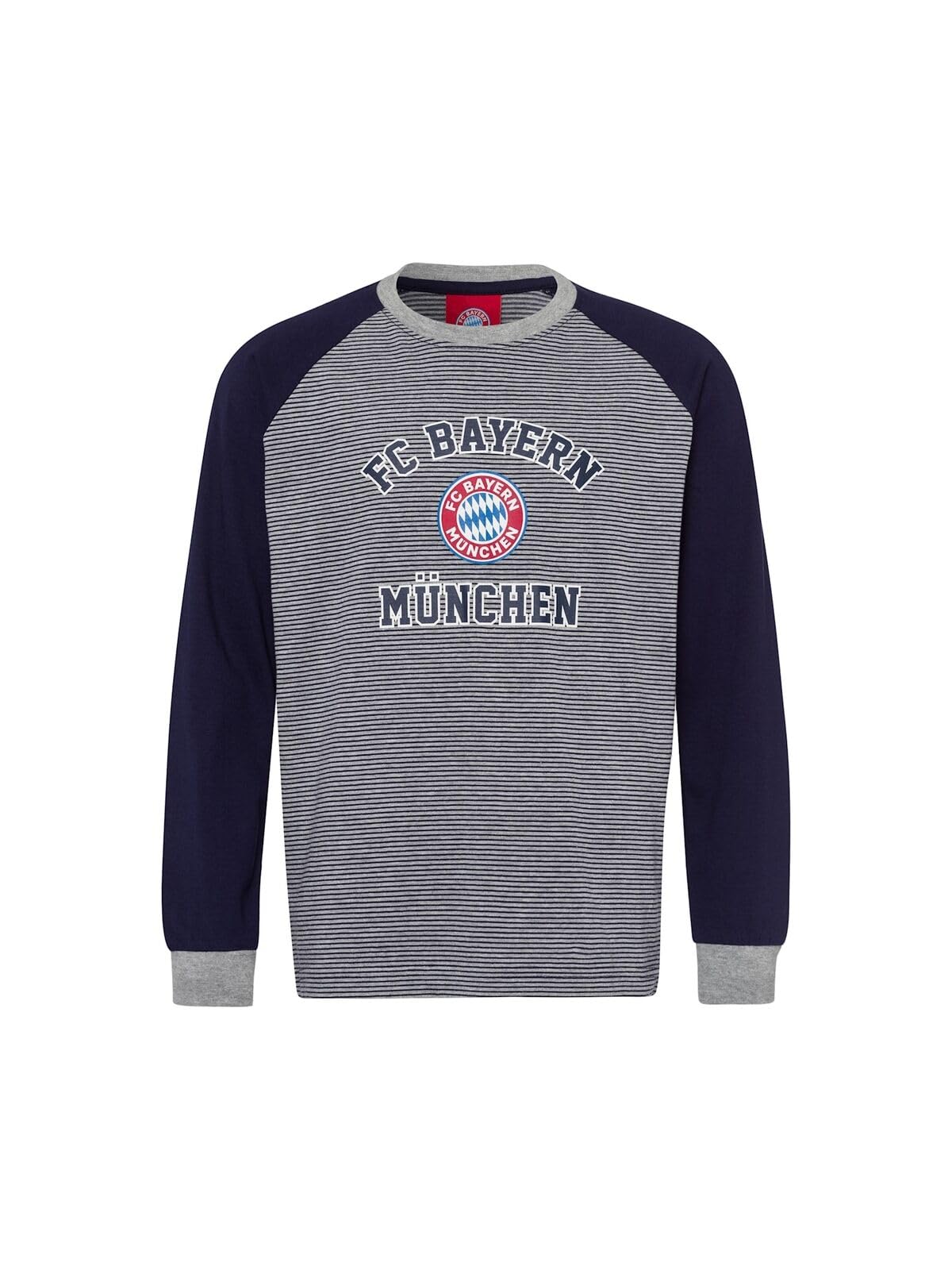 FC Bayern München Schlafanzug I Pyjama I Kinder I Gestreift I Blau-Grau 152 Angebot bei HelloDeals