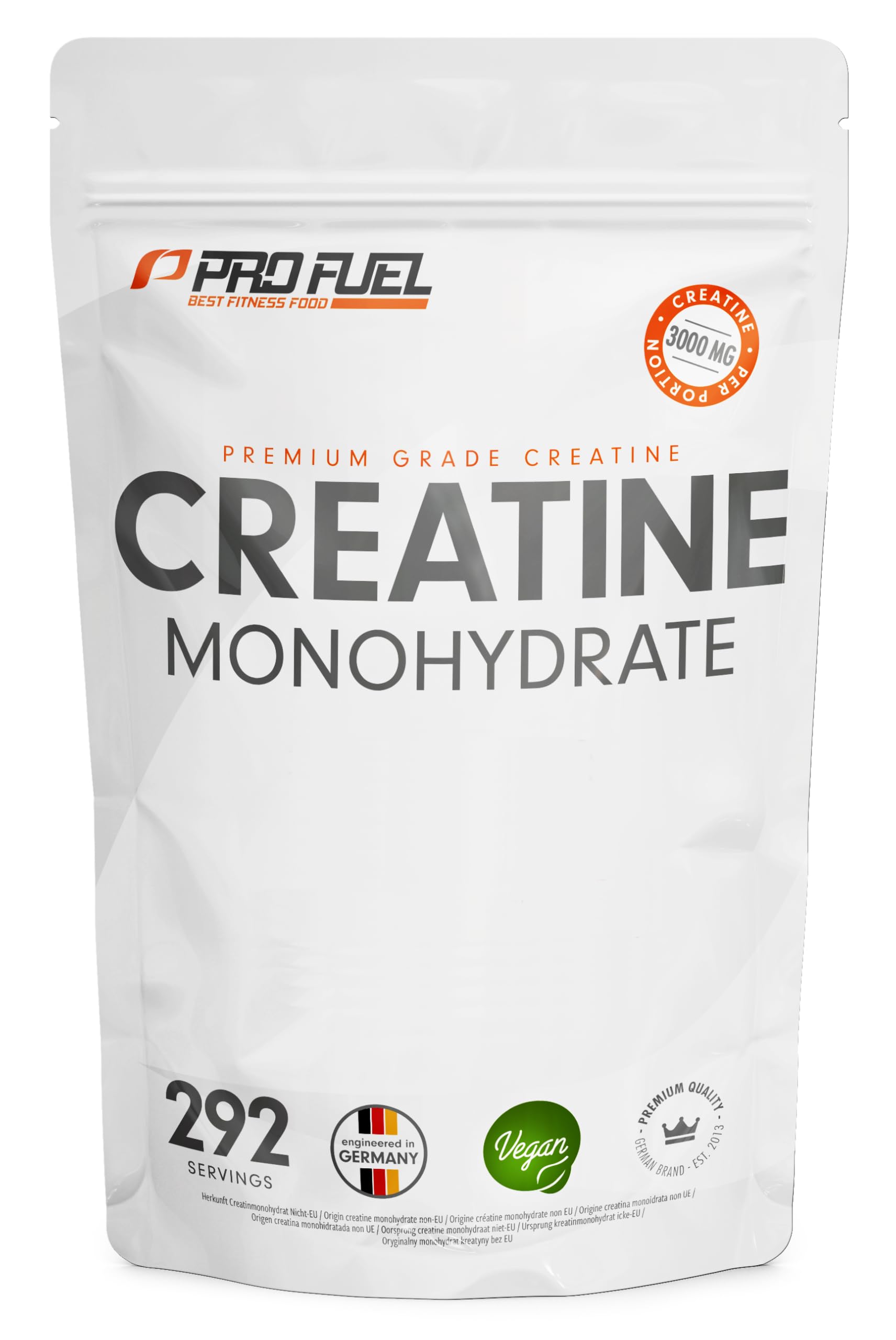 Creatin Monohydrat Pulver 1kg / 1000g reines Kreatin Monohydrat in mikronisierter Qualität - Creatine-Monohydrate optimal hochdosiert - Creatin-Pulver ohne Zusätze, 100% vegan, Vorrat für 292 Tage 1x 1000g Beutel Angebot bei HelloDeals