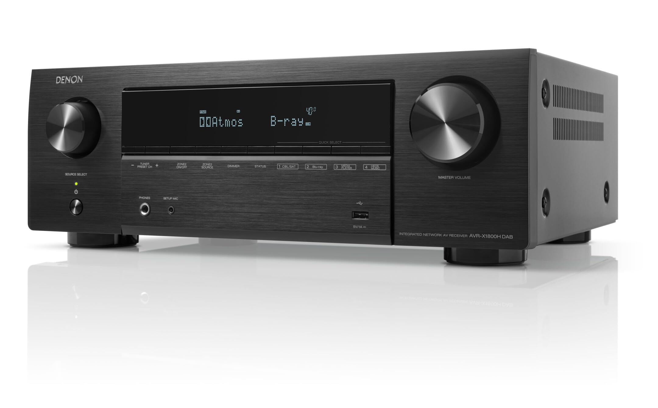Denon AVR-X1800HDAB 7.2-Kanal AV-Receiver, HiFi Verstärker mit Dolby Atmos, DTS:X, 6 HDMI Eingänge und 1 Ausgang, 8K HDMI, Bluetooth, WLAN, AirPlay 2, HEOS Multiroom, Alexa kompatibel Mit Digital Radio Angebot bei HelloDeals