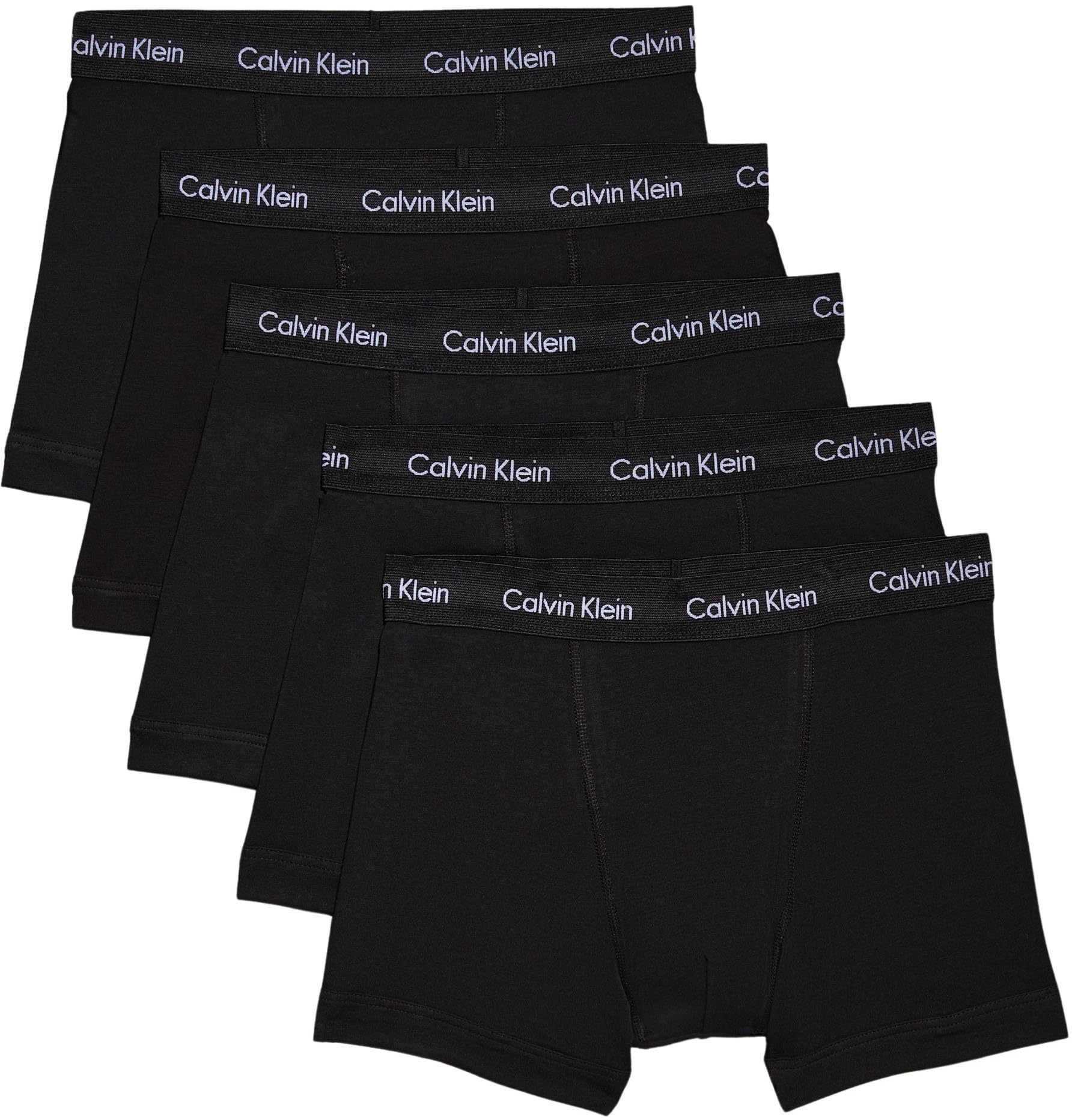 Calvin Klein Herren 5er Pack Boxershorts Trunks Unterwäsche M Schwarz (Black W. Black Wb) Angebot bei HelloDeals