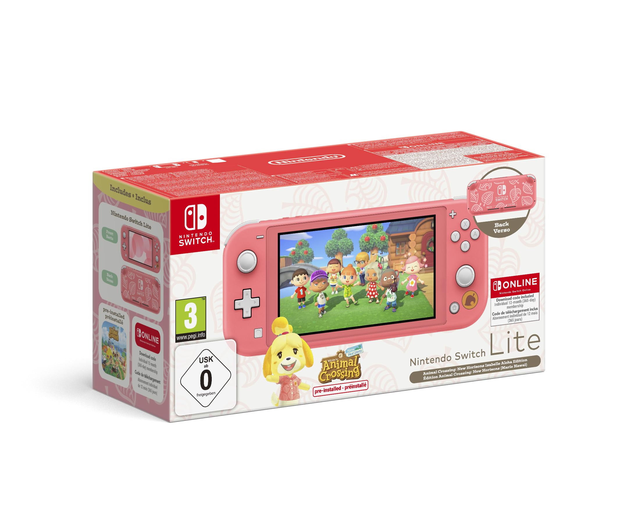 Nintendo Switch Lite Animal Crossing: New Horizons Melinda -Edition + Nintendo Switch Online 12-monatige Einzelmitgliedschaft Angebot bei HelloDeals