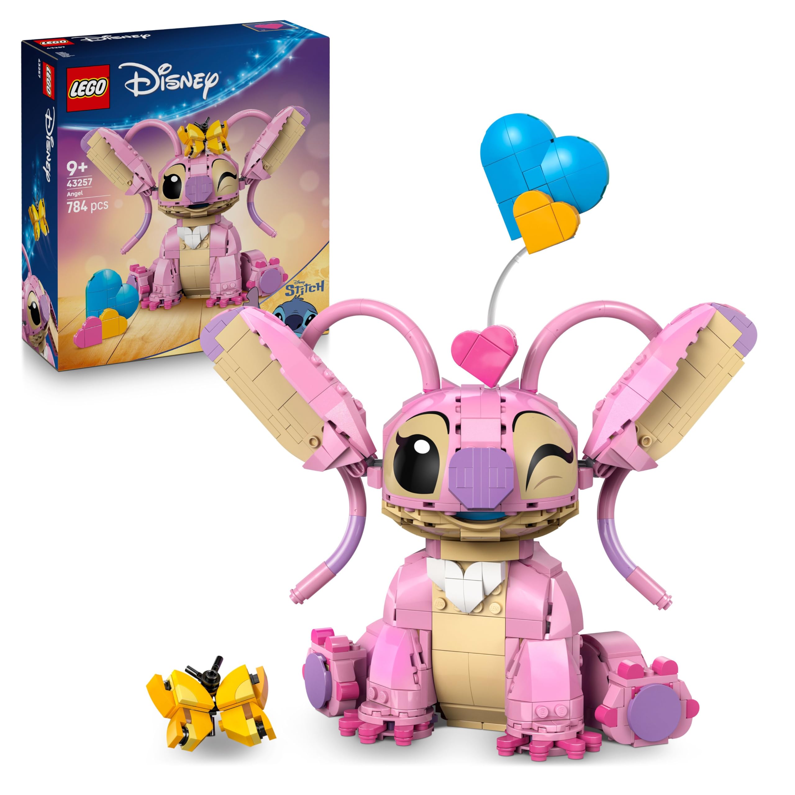 LEGO | Disney Angel - Lilo & Stitch Spielzeug - Spielset zum Bauen mit 3 Herzballons & 1 Schmetterling – Kreative Deko - Geschenk für Mädchen, Jungen ab 9 Jahre und Erwachsene Fans – 43257 Angebot bei HelloDeals