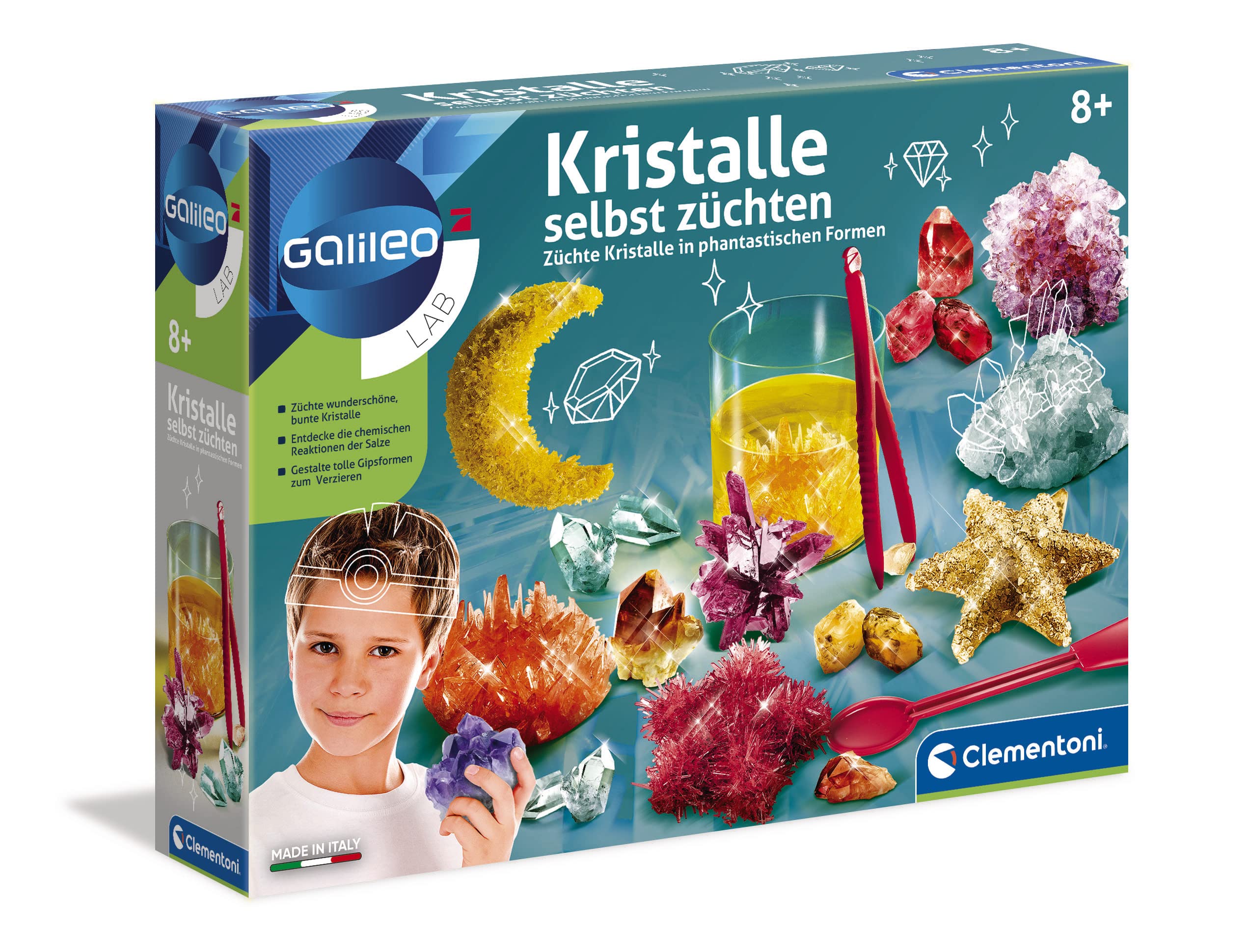 Clementoni Galileo Lab – Kristalle selbst züchten, Experimentierkasten für kleine Wissenschaftler, Spielzeug für Kinder ab 8 Jahren, farbenfrohe Experimente fürs Kinderzimmer von Clementoni 59116 Angebot bei HelloDeals