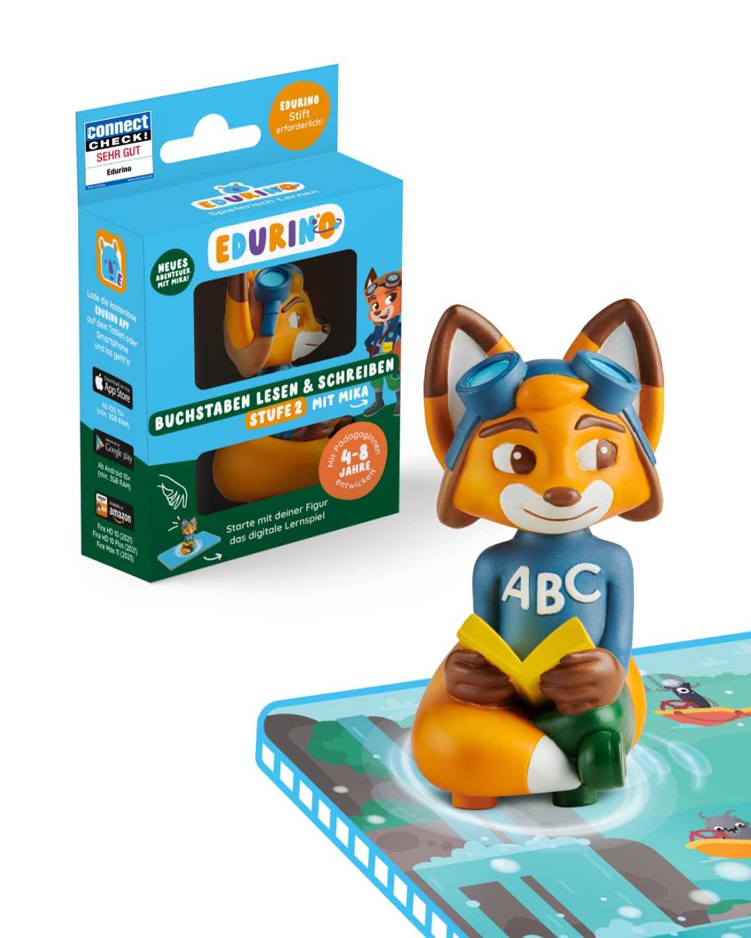 Edurino Figur Mika ABC: Buchstaben Lesen & Schreiben ab 4 Jahren - Stufe 2 inkl. App | Groß- und Kleinbuchstaben | Buchstaben richtig schreiben | Laute in Wörtern (Figur Mika) Angebot bei HelloDeals