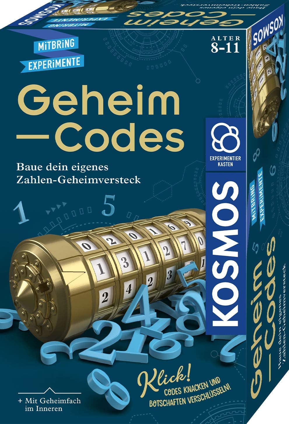 Kosmos 658076 Geheim-Codes, Baue EIN eigenes Zahlen-Geheimversteck, Codes knacken, Nachrichten und Geheimnisse verschlüsseln, Experimentierset für Kinder ab 8-11 Jahre, Kryptex Mitbringsel Geschenke 21 x 13 x 5.5 cm Angebot bei HelloDeals