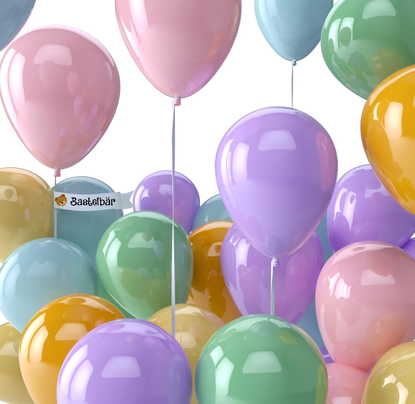 BIO Luftballons Geburtstag [50 Stück] Pastell/Macaron Mix• MADE IN EU • Zertifiziert nachhaltige Bio Ballons • 100% Naturlatex • Ø34 cm • Klimaneutral hergestellt • Helium Luftballons Bunt • Girlande Mix - Pastellmacaron 50 Angebot bei HelloDeals