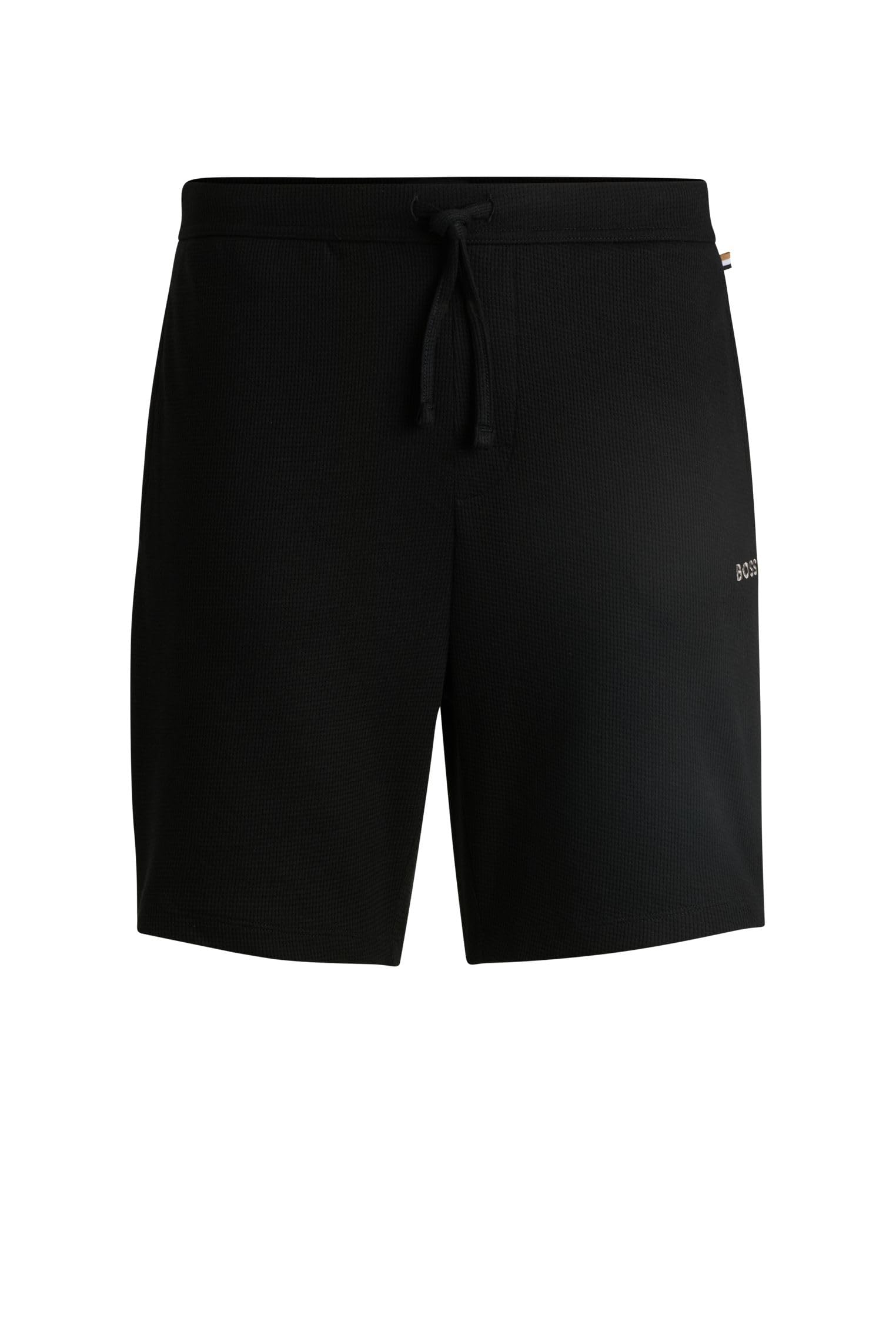 BOSS Herren Waffle Shorts Pyjama-Shorts aus Baumwoll-Mix mit Logo-Stickerei L Black1 Angebot bei HelloDeals