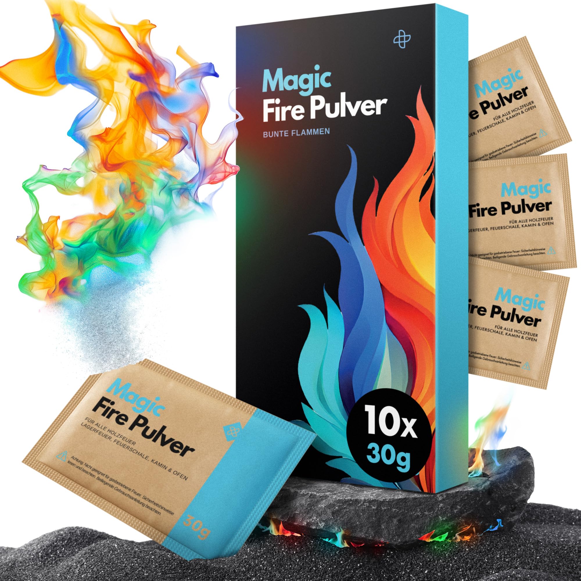 molinoRC Magic Flames - 300g Buntes Feuer Pulver für magischen Flammenzauber in Feuerschale, Lagerfeuer, Kamin und Ofen - das beliebte Geschenk mit Wow Effekt für große und kleine Feuer Fans - Garten Angebot bei HelloDeals