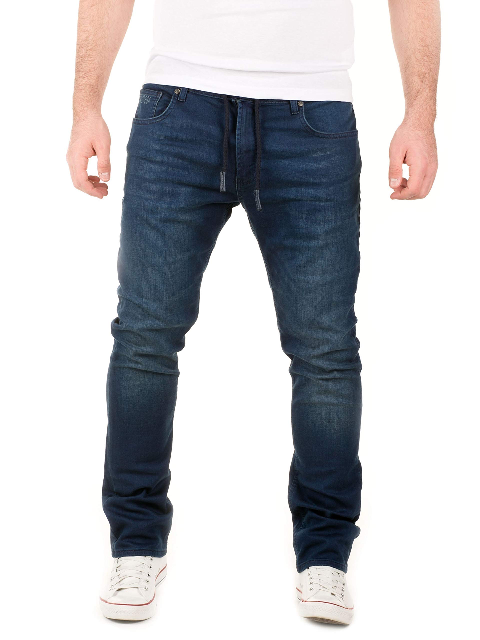 WOTEGA Noah - Herren Jeans - Sweathose in Jeansoptik - Männer Jogging Jeans Slim 34W / 32L Blau (Dress Blues 3r4024) Angebot bei HelloDeals