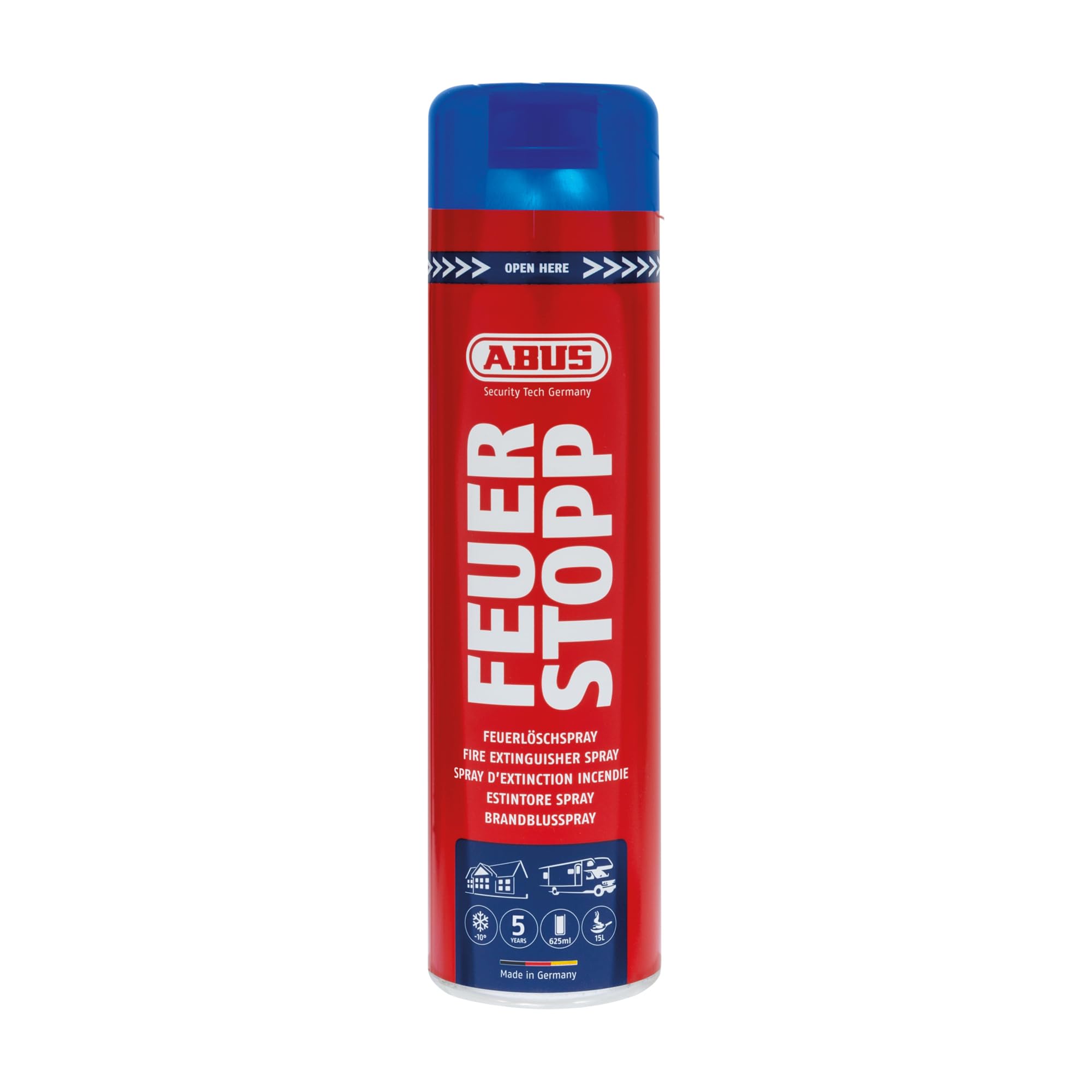 ABUS Feuerlöschspray AFS625 Feuerstopp - Feuerlöscher für Küche, Grill und Haushalt - hohe Sprühweite - Brandklassen A-B-F rot - 85727 Angebot bei HelloDeals