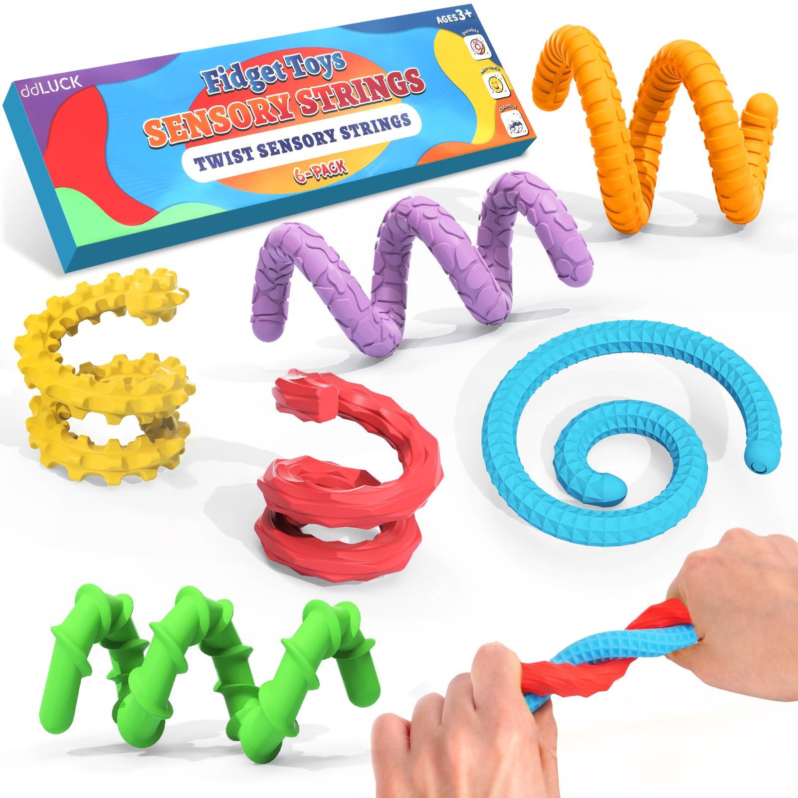 ddLUCK Fidget Toys Silikon Sensorik Stick, Sensory Spielzeug für ADHS, Anti Stress, Autismus, Stressabbau, Sensorisches Reise Kinderspielzeug Play Toy Set zur Kinder ab 3 Jahr & Erwachsene(6 Pack) Angebot bei HelloDeals
