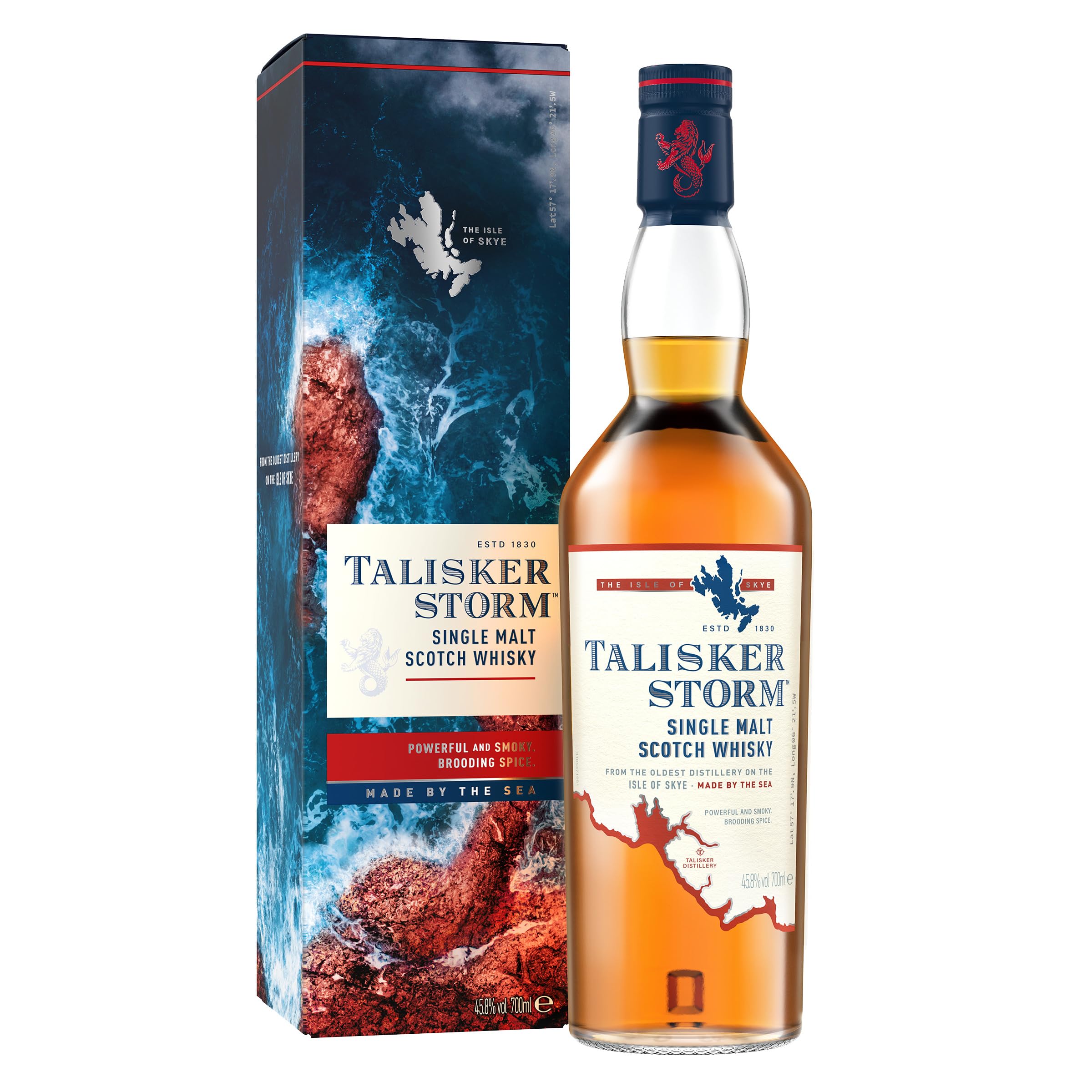 Talisker Storm, Single Malt Scotch Whisky, aromatischer| handgefertigt von der schottischen Insel Skye, 45.8% vol, 700ml Einzelflasche Angebot bei HelloDeals