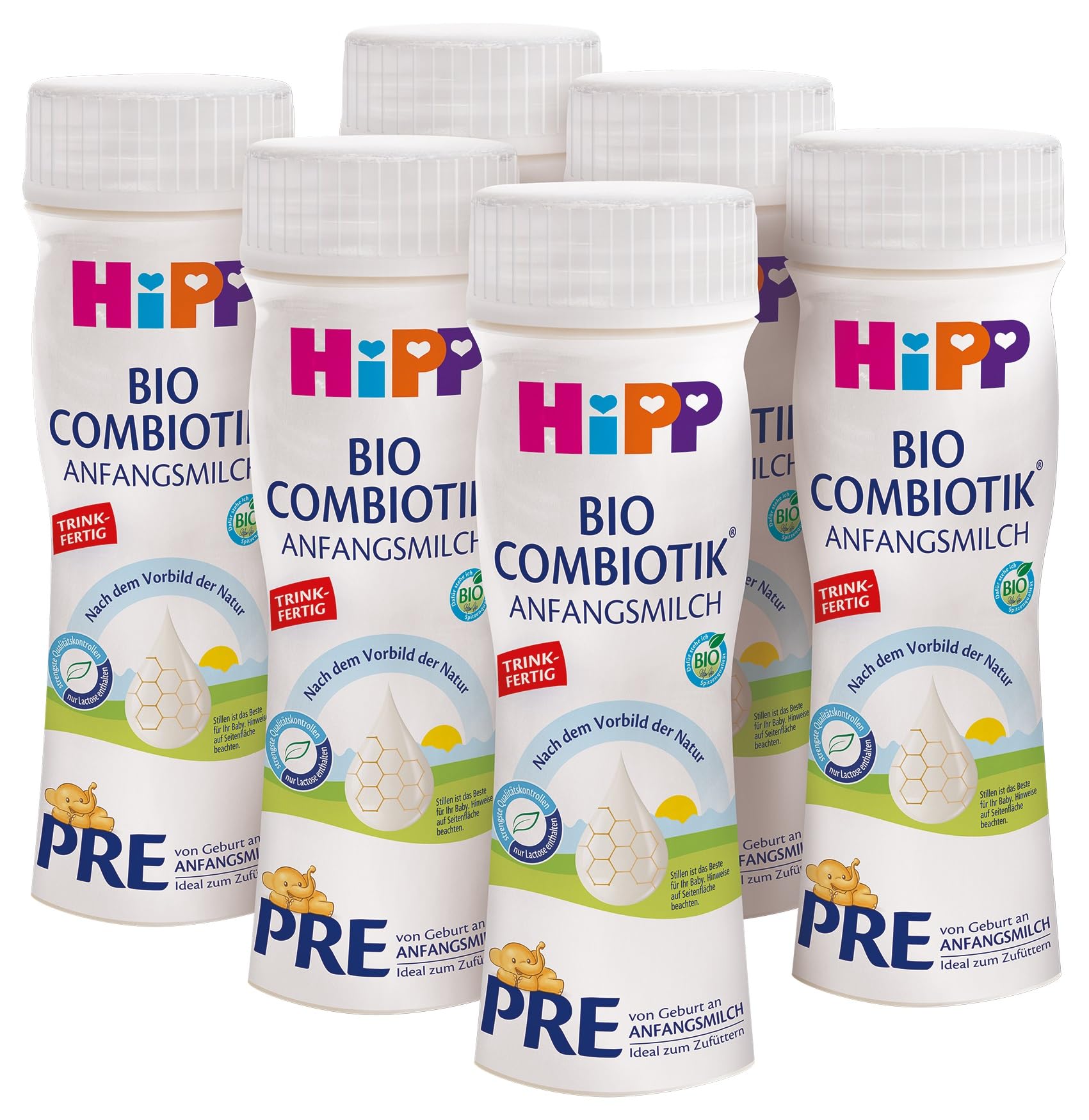 HiPP PRE Bio Combiotik trinkfertig (6 x 200ml), Anfangsmilch von Geburt an, enthält nur Lactose als Kohlenhydrat, in bester Bio-Qualität Angebot bei HelloDeals
