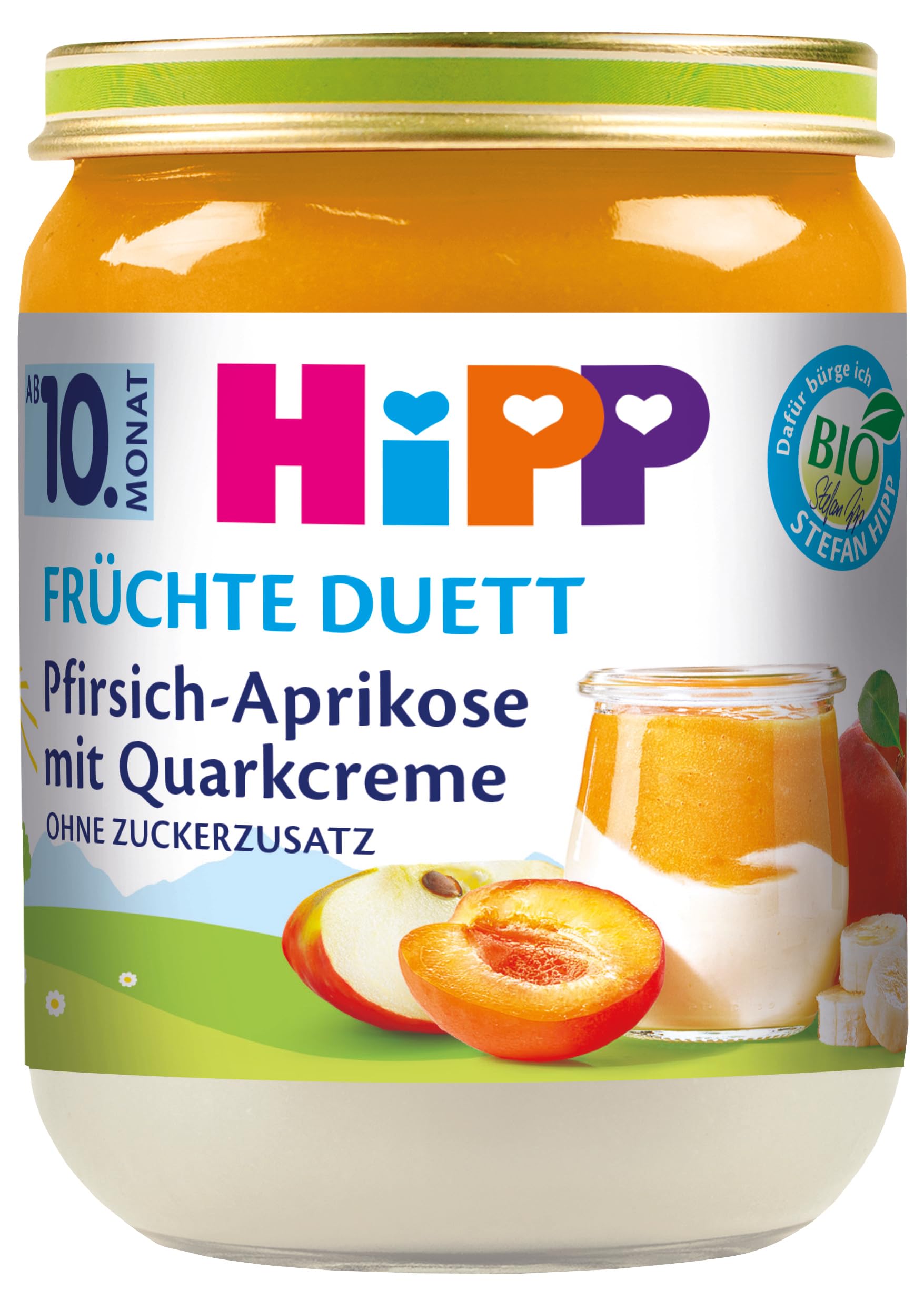HiPP Bio Früchte-Duett Pfirsich-Aprikose mit Quark-Creme, 6er Pack (6 x 160g) Pfirsich-Aprikose mit Quark-Crème 160 g (6er Pack) Angebot bei HelloDeals