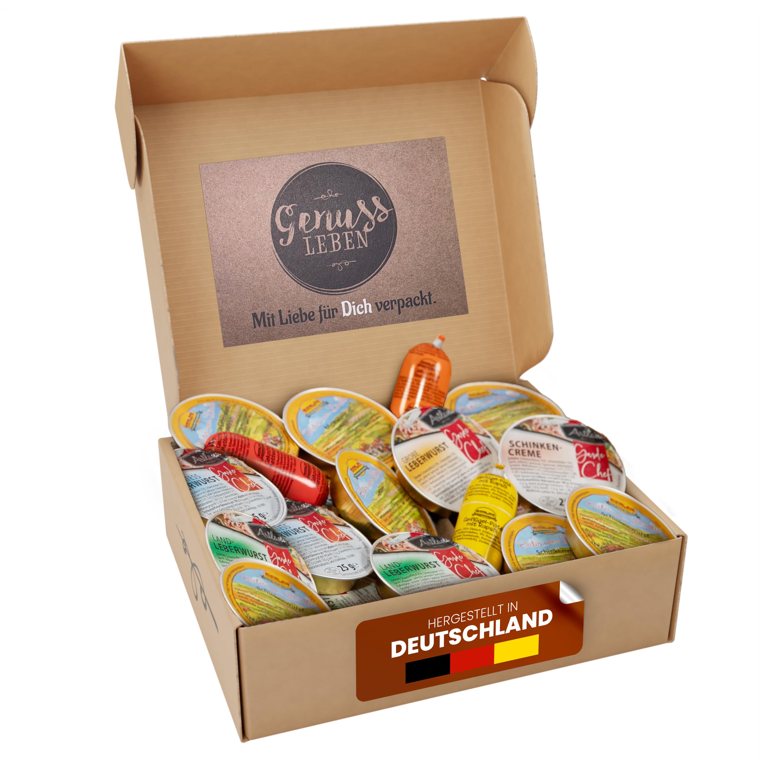 Genussleben Frühstücksbox herzhafte Verführung mit 500g köstlicher, haltbarer Wurst für Camping, Outdoor, Frühstück oder Zelten Angebot bei HelloDeals