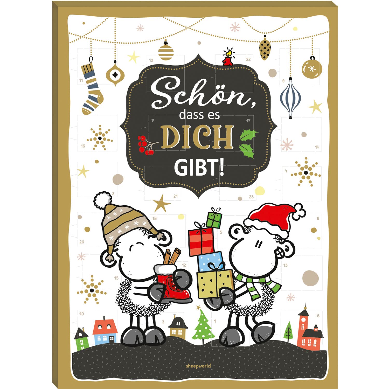 Sheepworld Adventskalender Motiv „Schön, dass es dich gibt“ | 26 cm x 35 cm, Schoko-Adventskalender, 75 g | Adventskalender mit Schokolade, Adventskalender Liebe, Adventskalender lustig | 51128 Motiv "Schön" Angebot bei HelloDeals