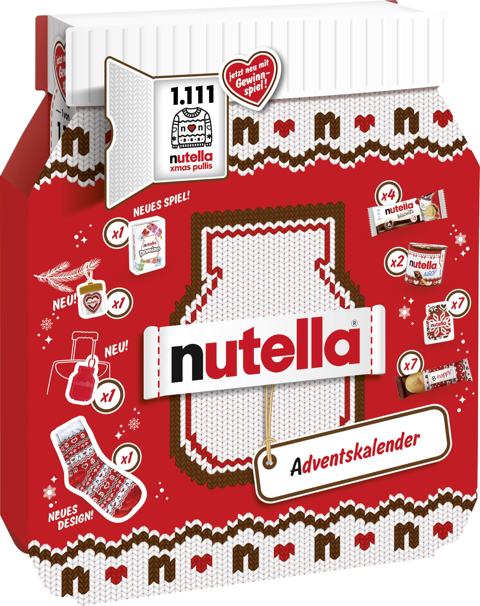 Nutella Adventskalender 2025, eine Schokoladen-Adventskalender-Alternative mit 24 festlichen Leckereien und nutella Mini-Geschenken für Kinder und Erwachsene Angebot bei HelloDeals