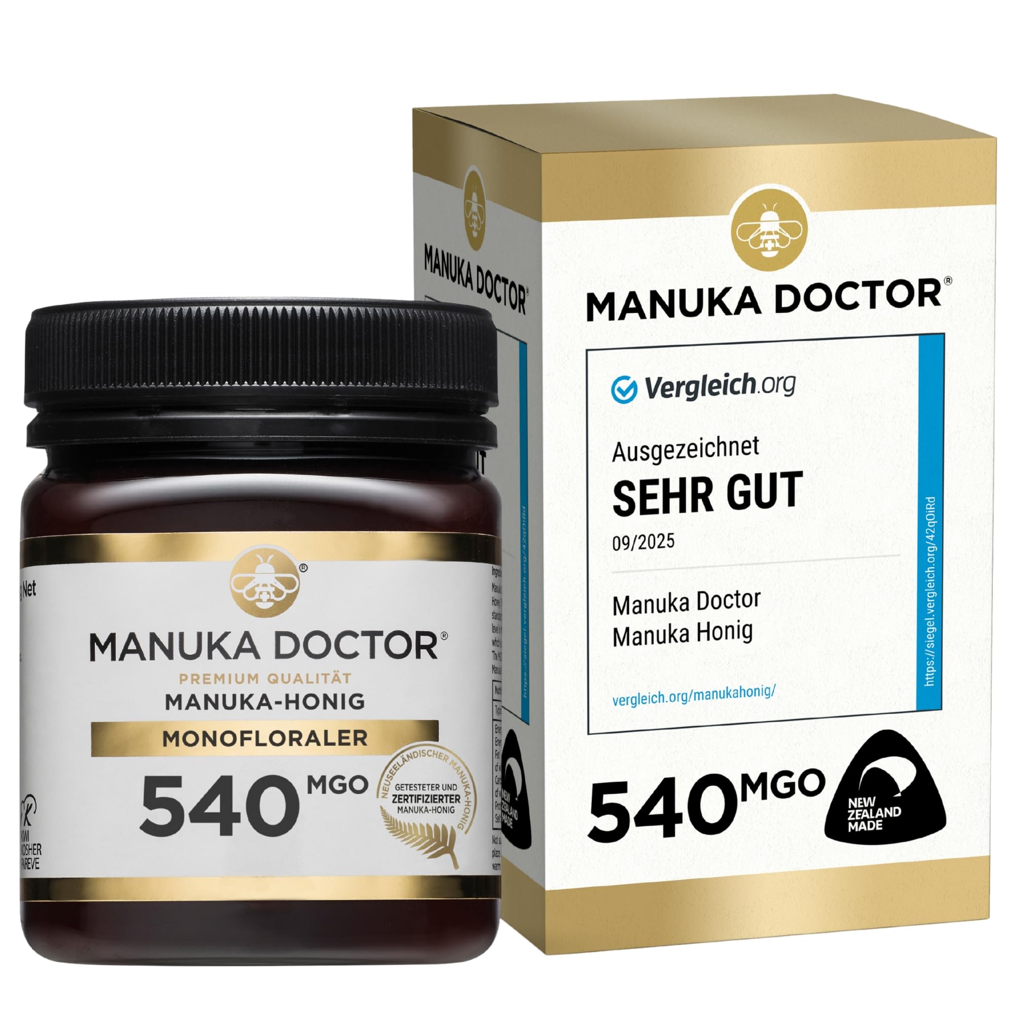 Manuka Doctor Manuka Honig 540 MGO - Original Manuka Honig aus Neuseeland mit Methylglyoxal - 250 g MGO 540+ 250 g (1er Pack) Angebot bei HelloDeals