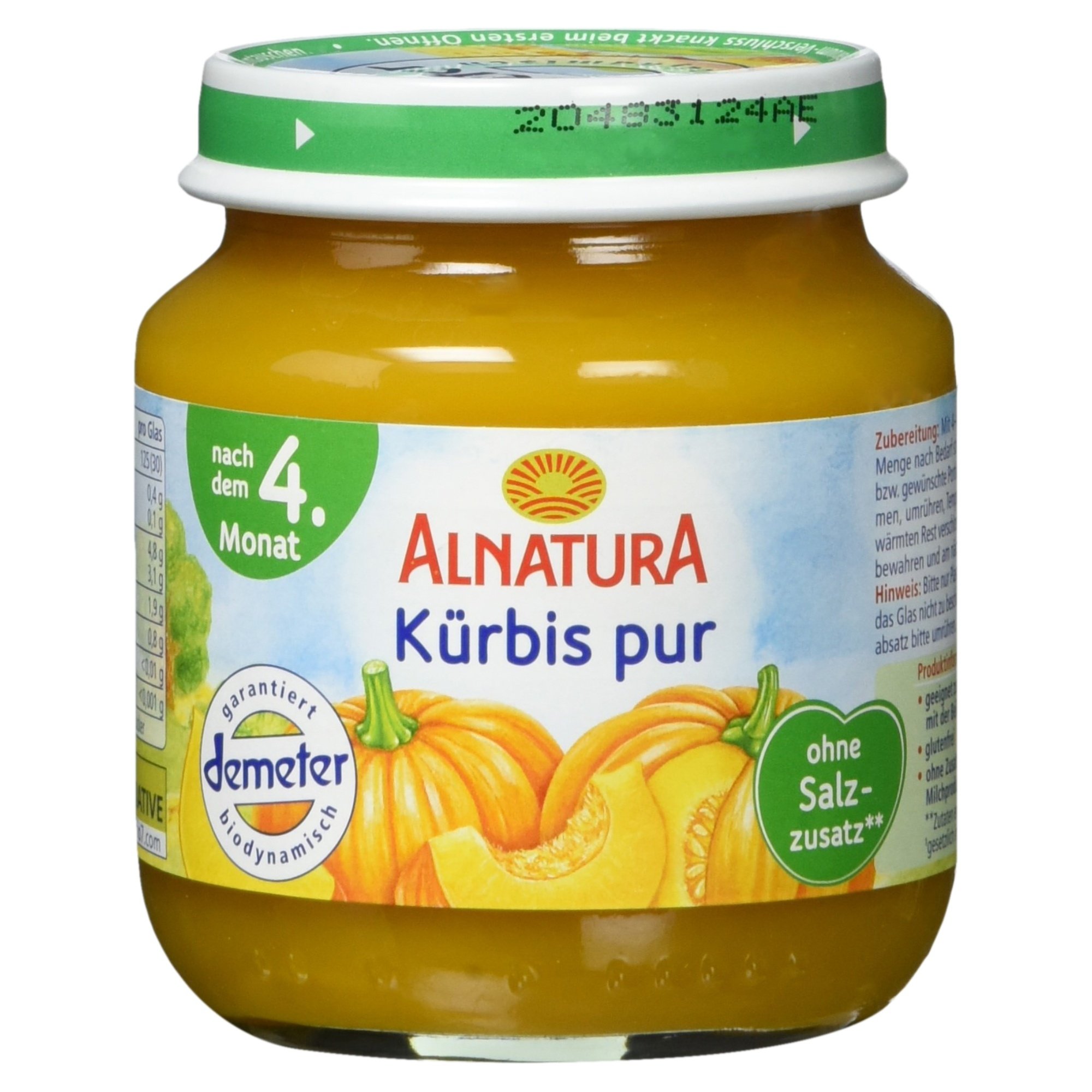 Alnatura Bio Kürbis pur, nach dem 4. Monat, 125 g Angebot bei HelloDeals