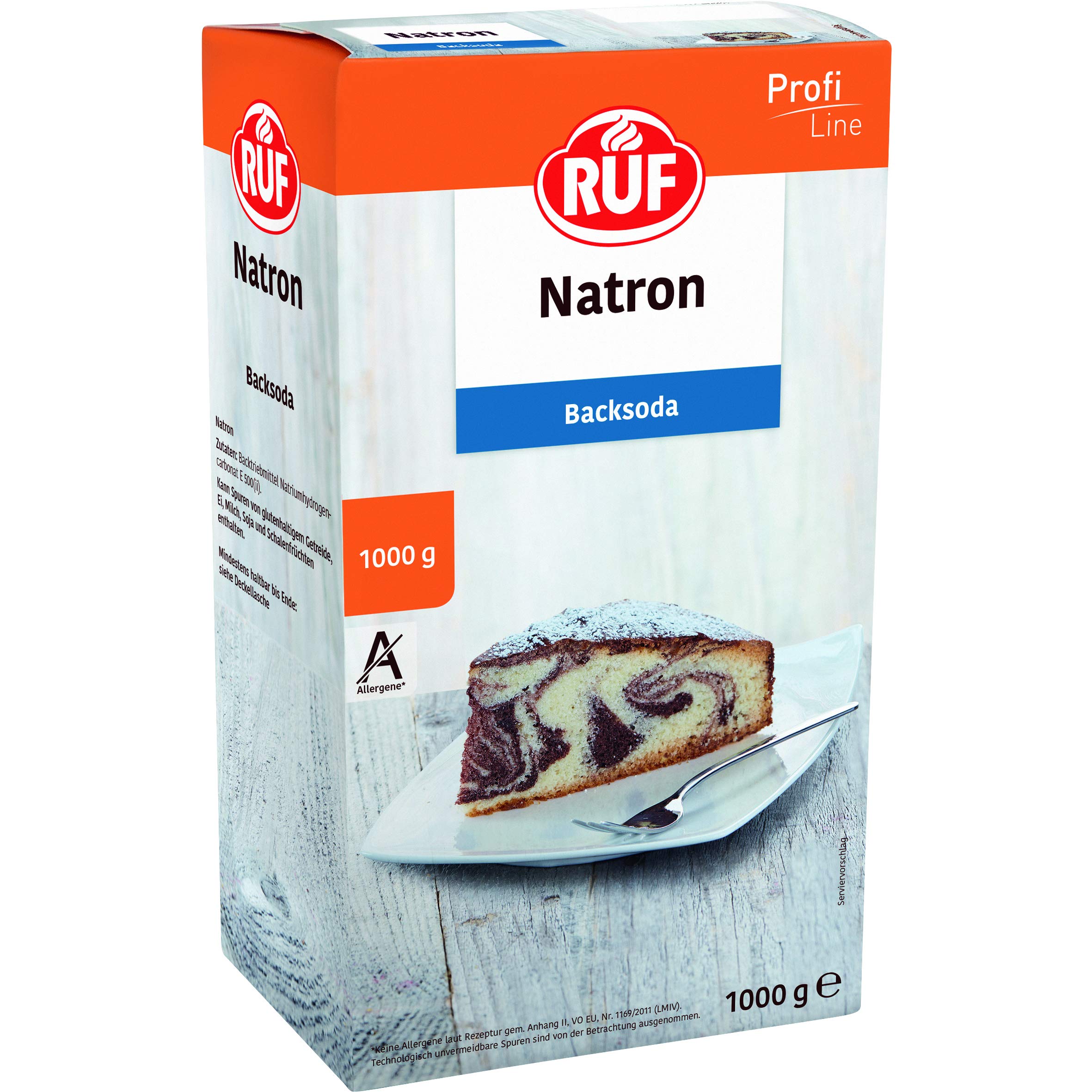 RUF Natron, der Alleskönner Backsoda als Triebmittel für Backwaren, zum Binden von Säure, zum Entkalken und zur Verwendung im Haushalt und Bad, Großpackung, 1x1000g 1 kg (1er Pack) Natron Angebot bei HelloDeals