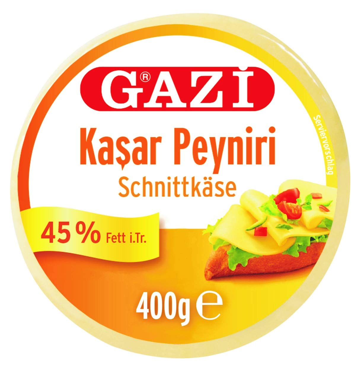 Gazi Kashkaval Schnittkäse - 2x 400gramm Vakuum - Kasar Peyniri Hartkäse Kuhkäse Käse aus Kuhmilch 45% Fett i.Tr. als Pizzabelag, zum Überbacken von Aufläufen, vegetarisch, glutenfrei, Halal Angebot bei HelloDeals