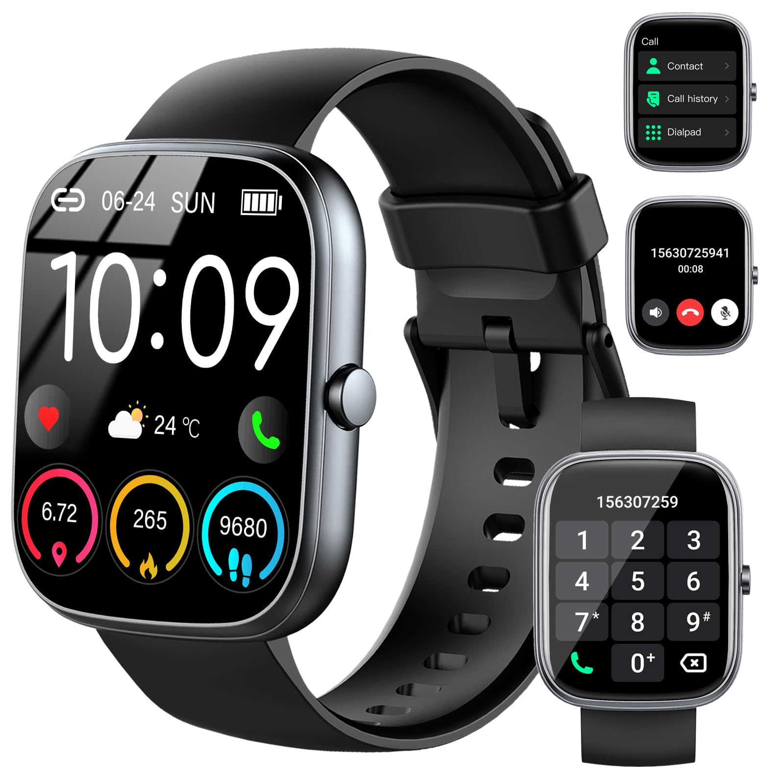 Smartwatch Herren Damen, 1,91" HD Smartwatch Damen mit Telefonfunktion, Smart Watch Fitnessuhr 113+ Sportmodi, IP68 Wasserdicht, Sportuhr mit Herzfrequenz Schlafmonitor Schrittzähler, für Android iOS Superior Schwarz Angebot bei HelloDeals