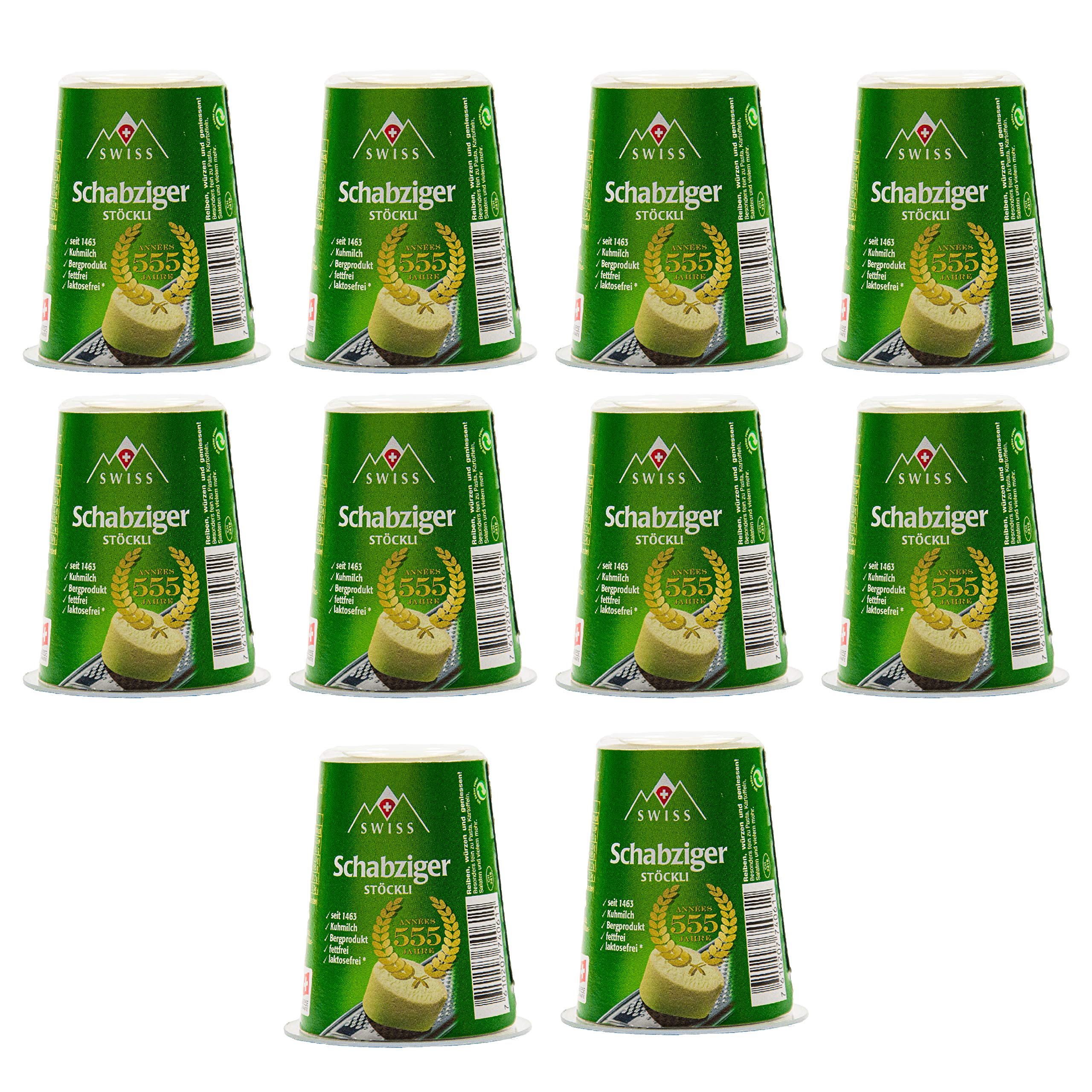 Food-United Schabziger Stöckli schweizer Käse 10x 100 g passend für Pasta & Pizza am Stück Kräuterkäse grüner Schotterkäse Stötzle würzig aromatisch Gewürz-grünkäse-spezialität 100 g (10er Pack) Angebot bei HelloDeals
