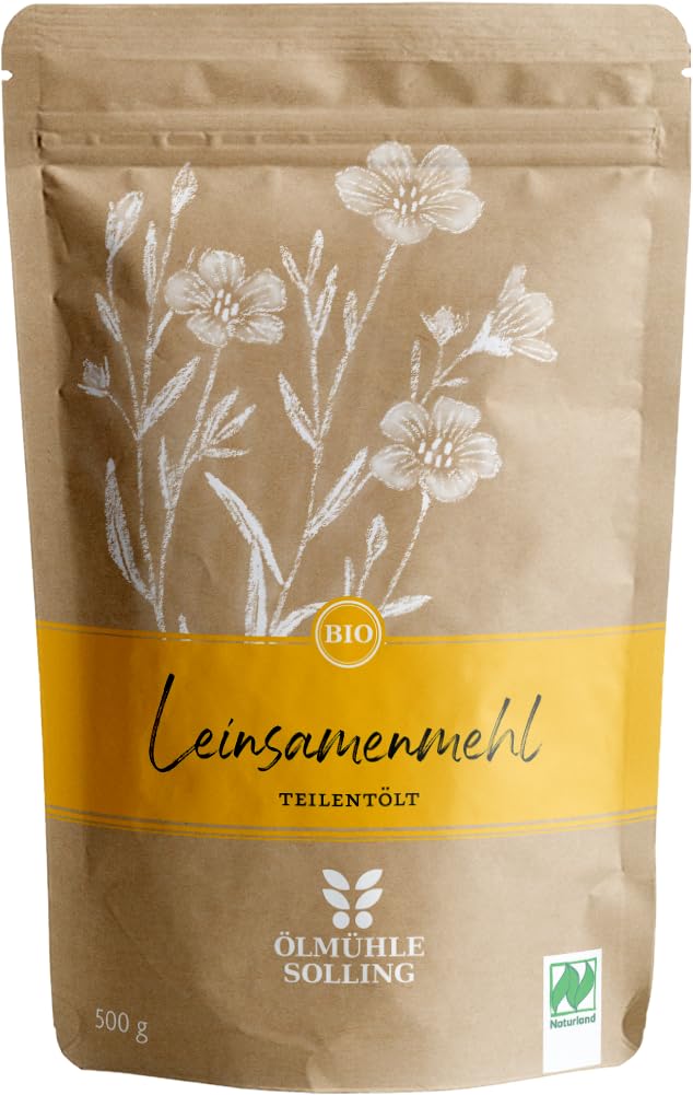 ÖLMÜHLE SOLLING - BIO Leinsamenmehl teilentölt | Mehl aus kaltgepresster Bio-Leinsaat. Leinsamenmehl für Müsli sowie zum Backen von Broten und Backwaren | Inhalt: 500 g 500 g (1er Pack) Angebot bei HelloDeals