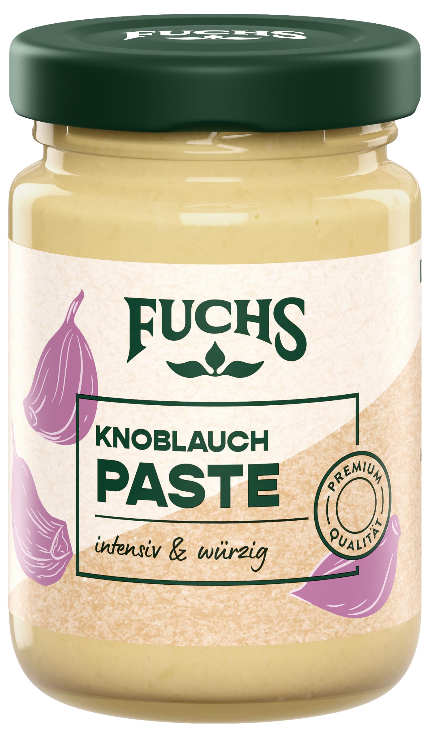 Fuchs Gewürze - Knoblauchpaste | Intensiv-würzige Würzpaste mit natürlichen Zutaten, mit 87% Knoblauch | 100 g in wiederverschließbarem Glas Angebot bei HelloDeals