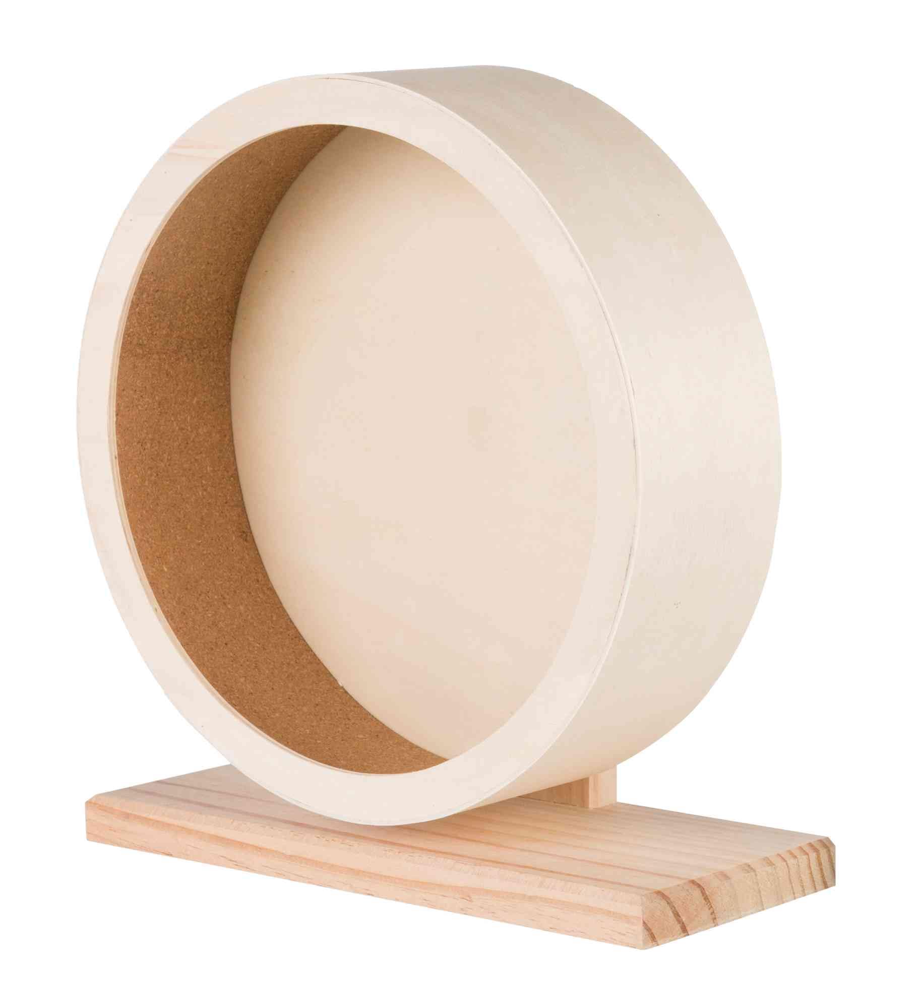 TRIXIE Laufrad mit Kugellager - für Hamster - geschlossene Korklauffläche - unbehandeltes Holz - Durchmesser Laufrad: 28 cm - 60923 Angebot bei HelloDeals