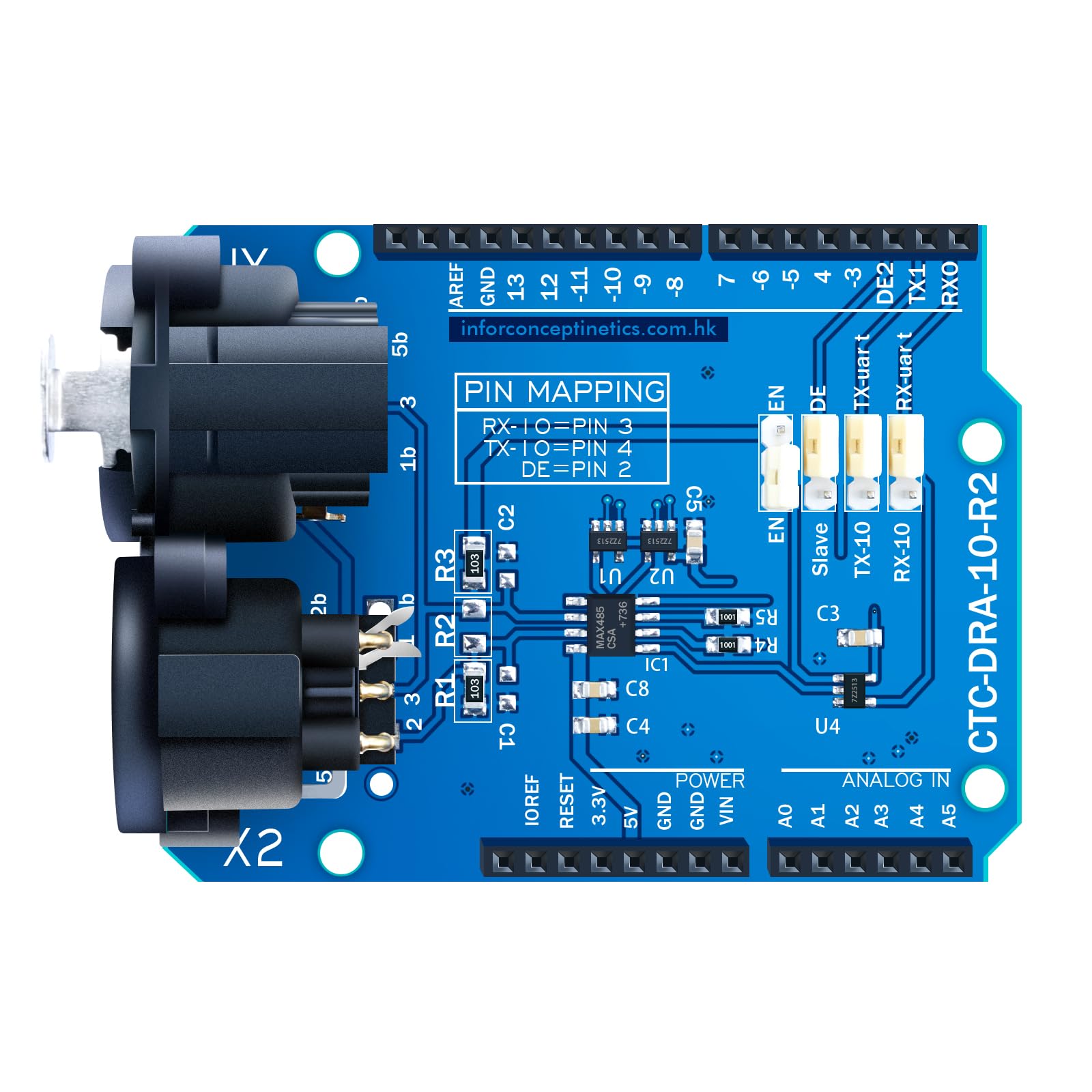 CQRobot DMX Shield MAX485-Chipsatz Kompatibel mit Arduino Board (RDM-fähig), Gerät in DMX512-Netzwerk, LED/Musik-Remote-Geräteverwaltung fähig, erweiterter DMX-Master. Angebot bei HelloDeals
