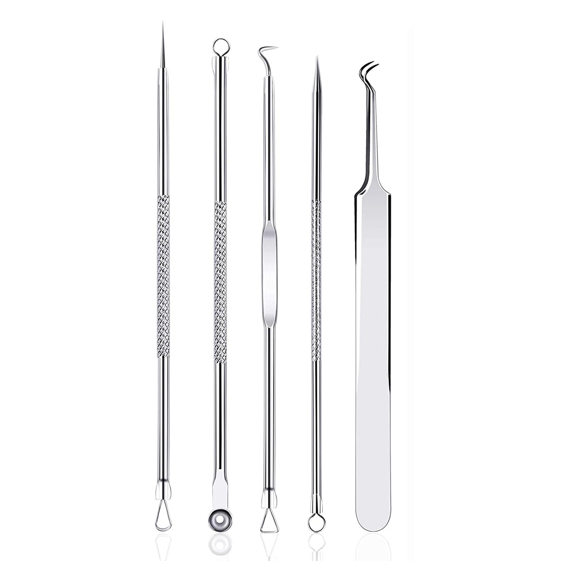Rnitle Mitesserentferner Komedonenquetscher Set, Akne Whiteheads,Blackhead Remover mit Box aus Edelstahl für alle Hauttypen Angebot bei HelloDeals