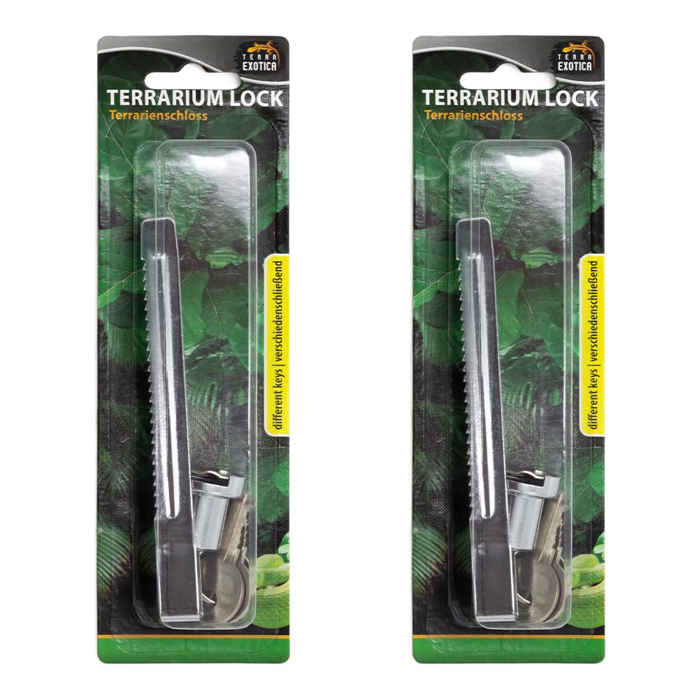 Terrarienschloss mit Schlüssel - Schloss für Terrarien als Glastürschloss/Vitrinenschloss - Schlösser für Ihr Terrarium zur Selbstanbringung (Verschiedenschliessend, 2 Stück) Verschiedenschliessend 2 Stück Angebot bei HelloDeals