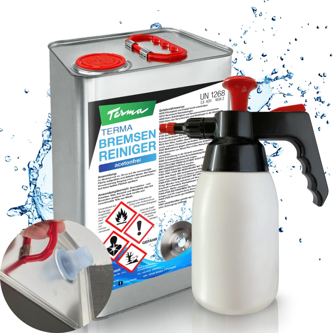 Terma Bremsenreiniger 10l Kanister Set mit Pumpsprühflasche acetonfrei, Pumpflasche Bremsenreiniger 5l 10l 20l 30l Entfetter, Bremsreiniger Montagereiniger Teilereiniger Sprühflasche, 10l + Pumpsprüher Angebot bei HelloDeals