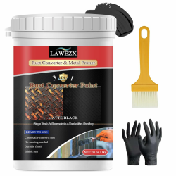 LAWEZX Rostumwandler mit Grundierung 1000ml, 3-in-1 Schwarz Rostschutzfarbe für Metall - Rost Entferner & Wandler und Langlebige Rostschutzbeschichtung, Rust Conversion Paint für Autos Angebot bei HelloDeals